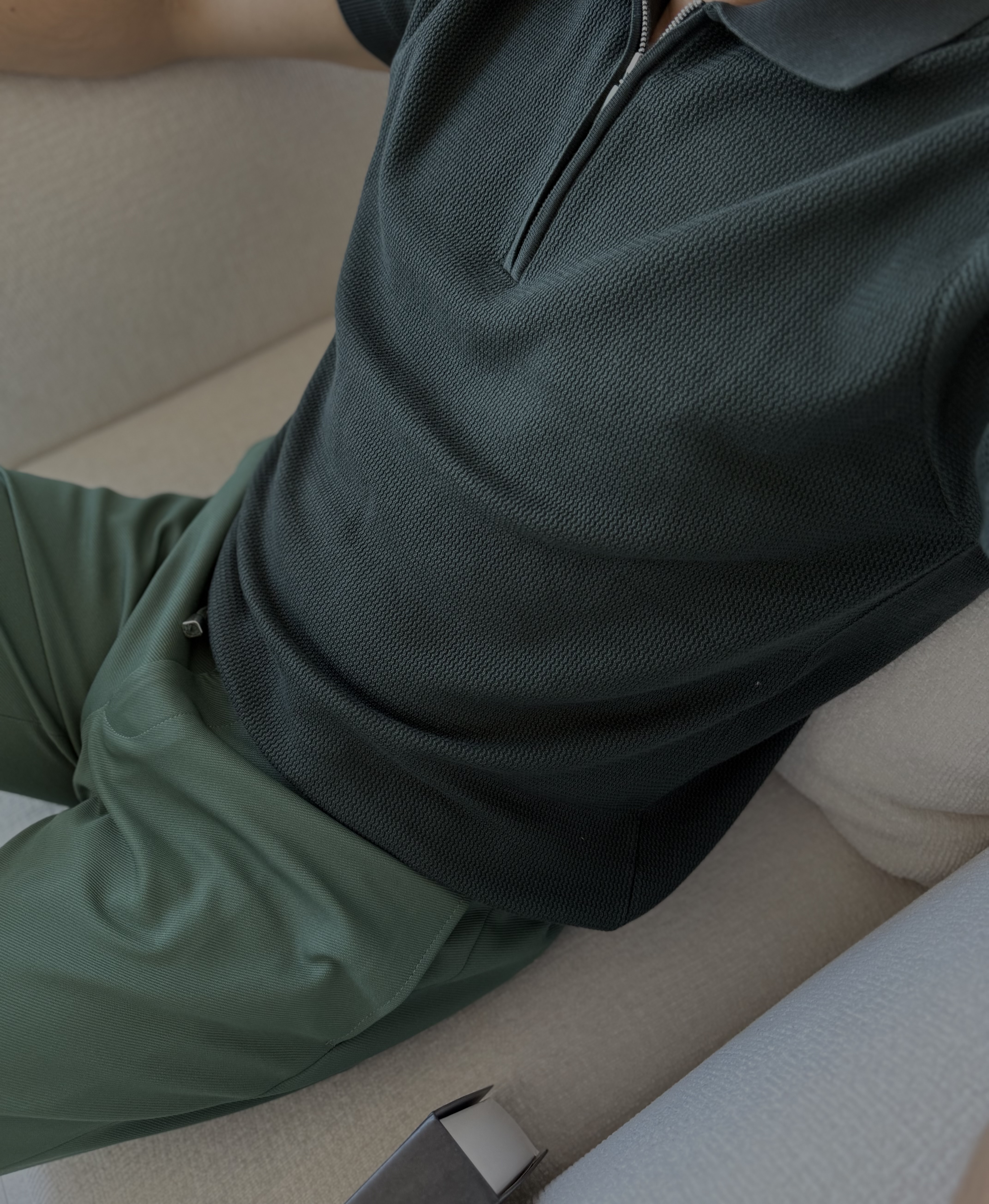 Vyriški tamsiai žali polo marškinėliai - Casual | 333