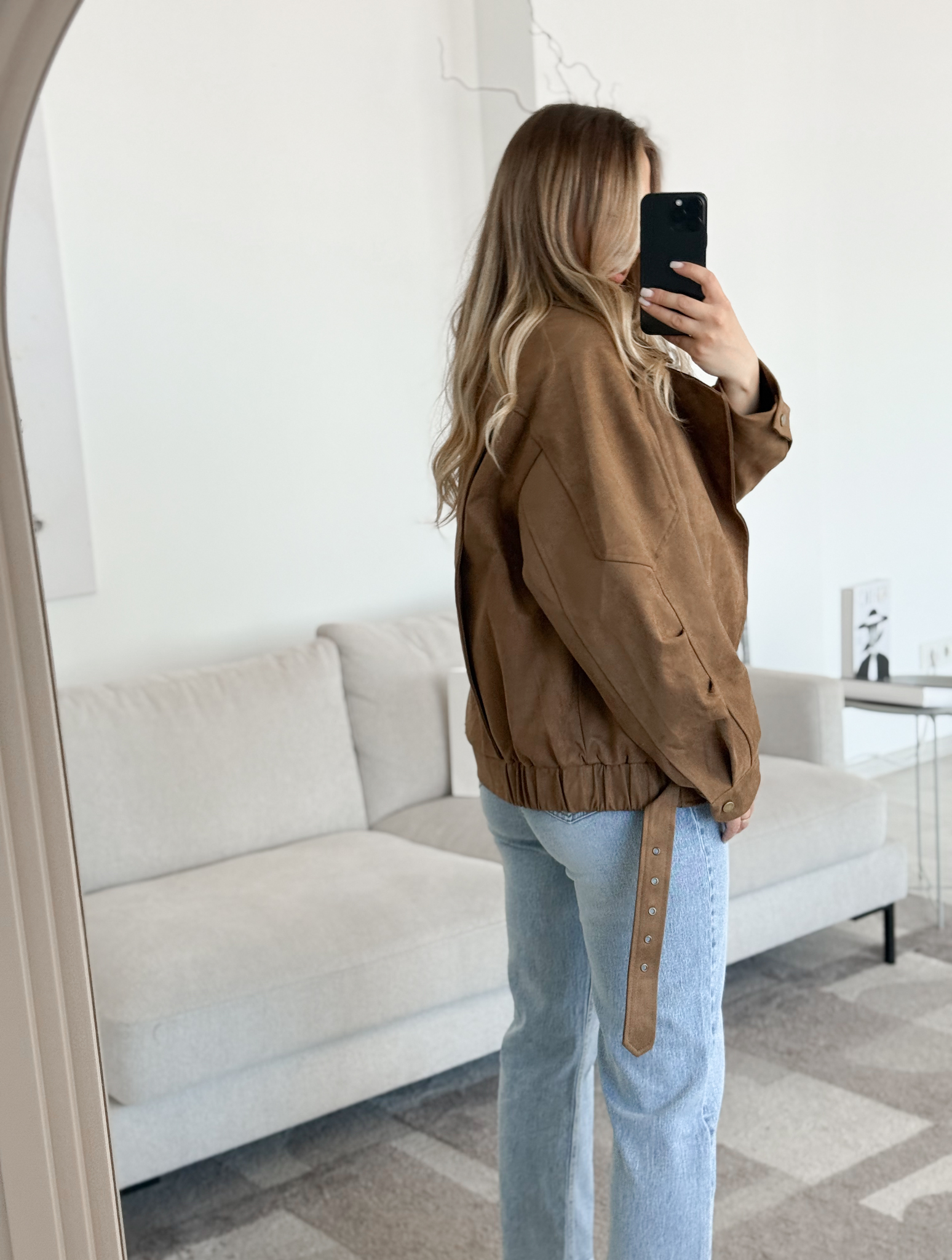 Suede biker stiliaus striukė | 222