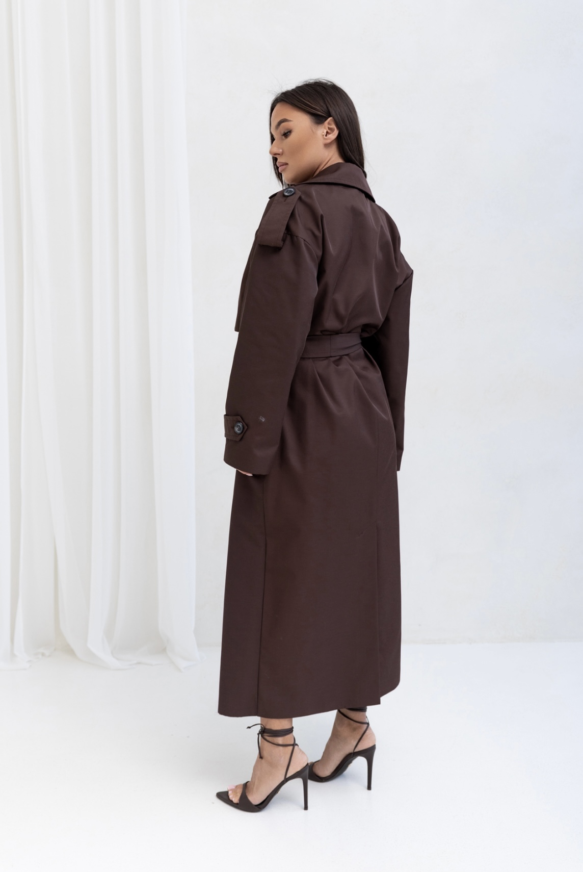 Moteriškas šokoladinis lietpaltis - premium | 090