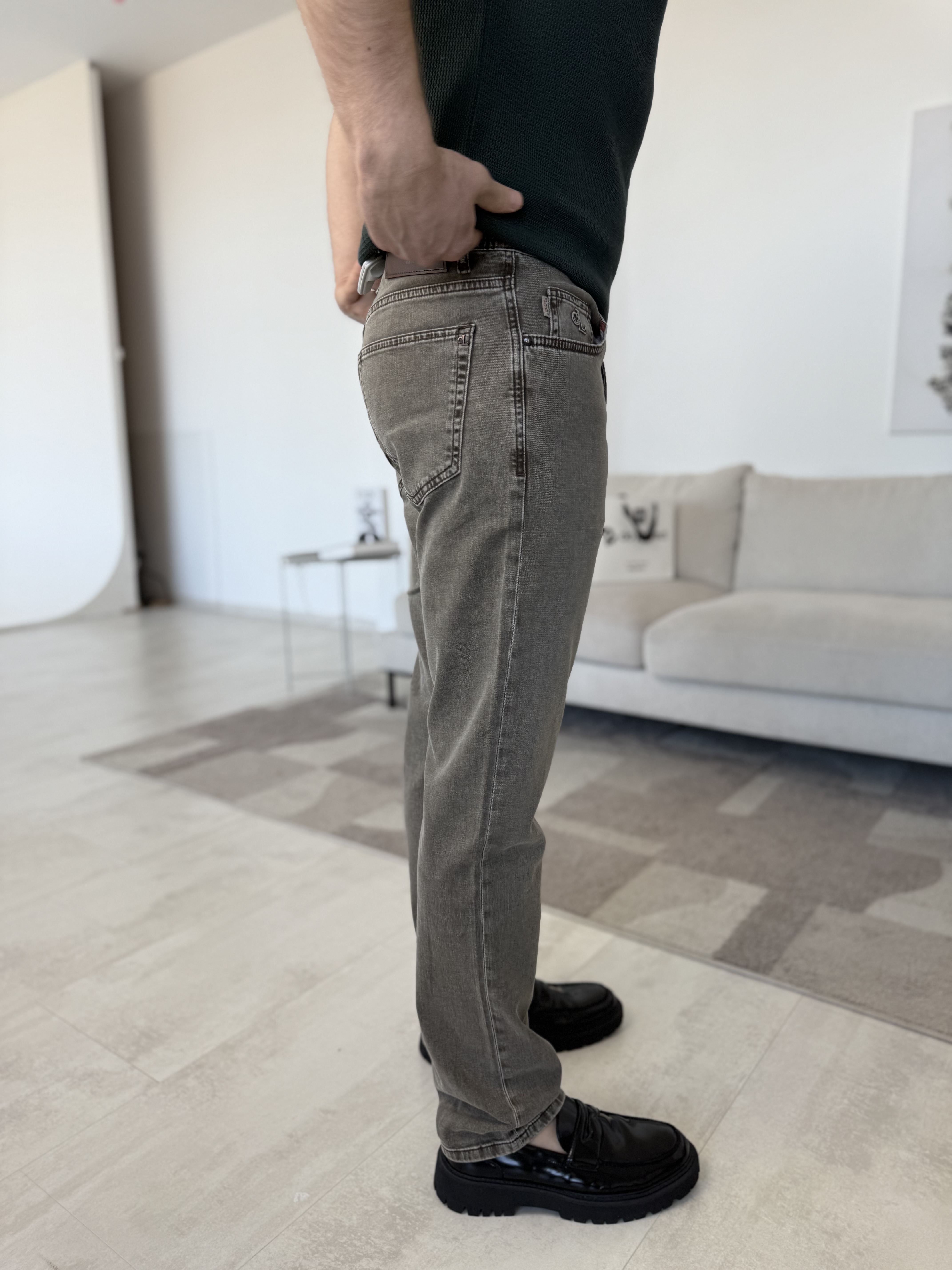 Vyriški tiesaus kirpimo - rudi džinsai | 248