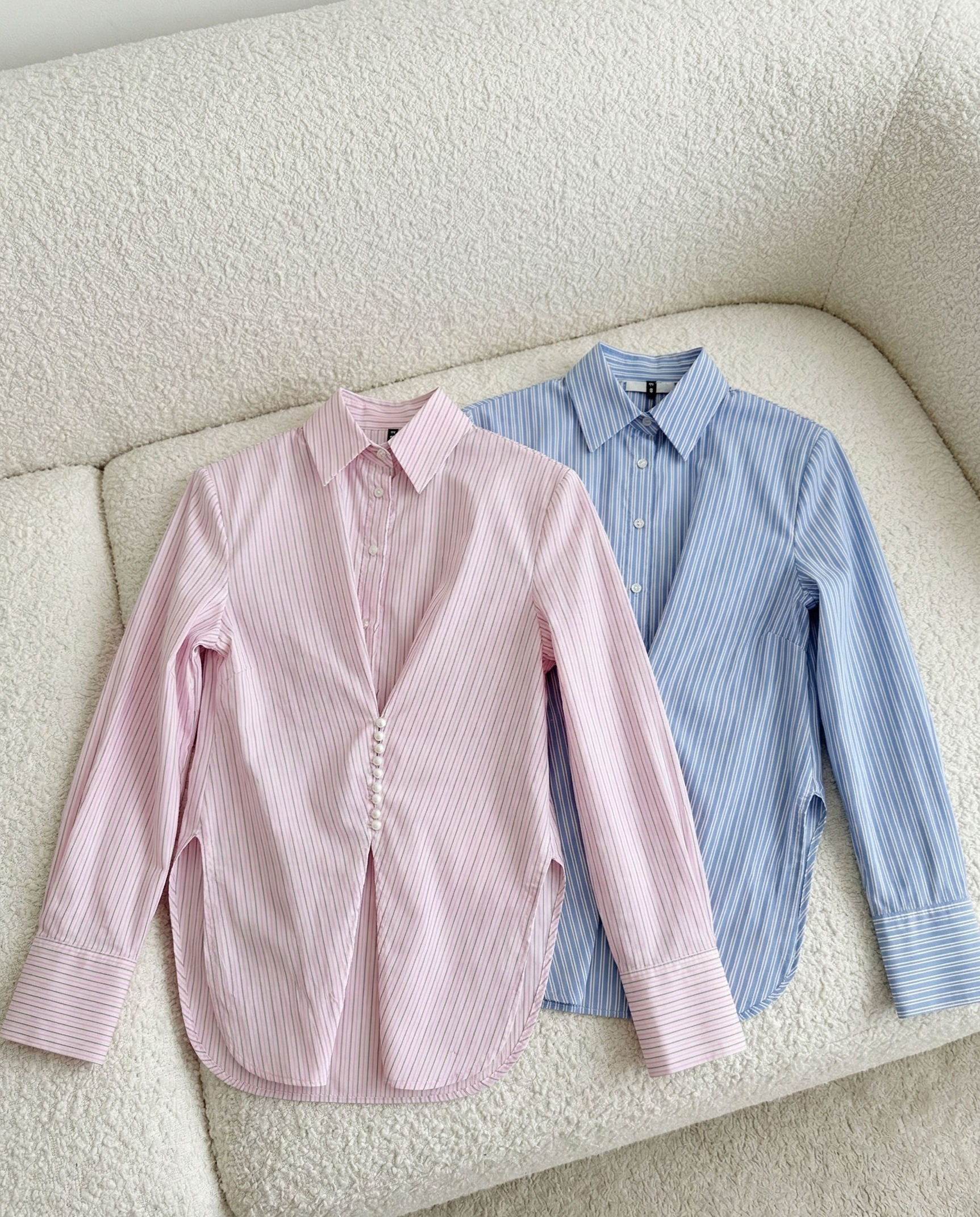 Moteriški rožiniai dryžuoti marškiniai | 045