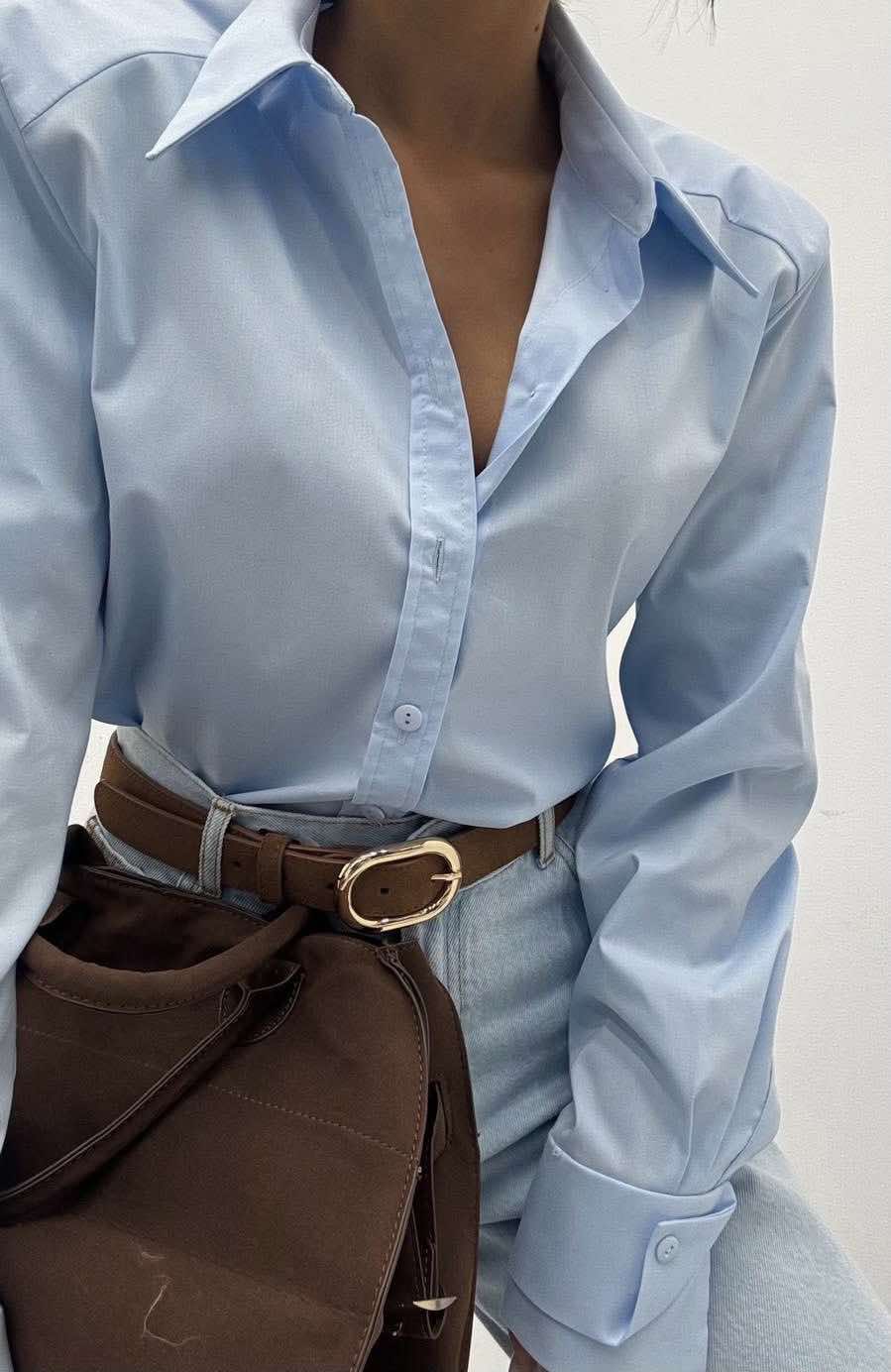 Moteriški klasikiniai marškiniai | Light Blue