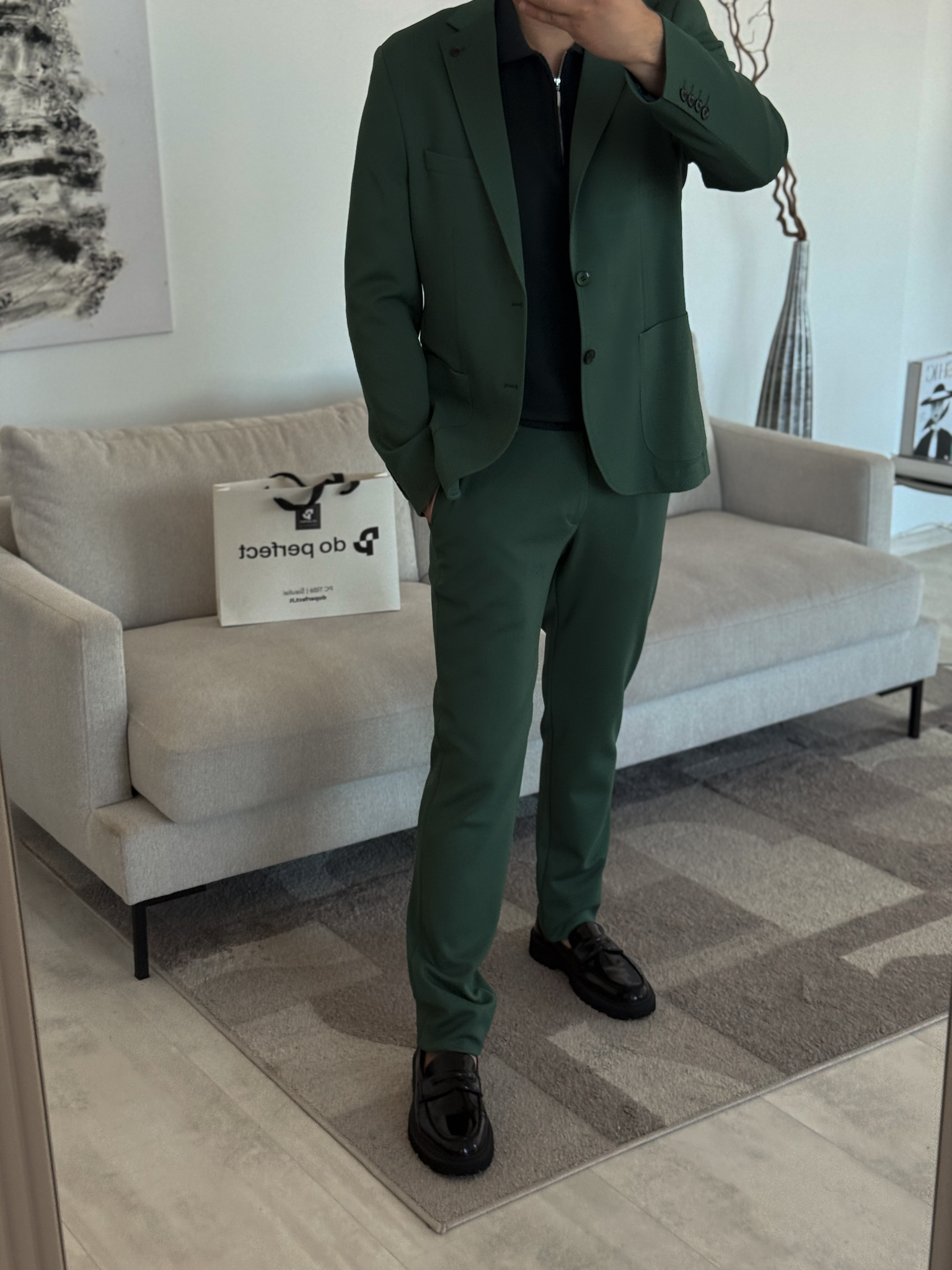 Vyriškas žalias elegantiškas kostiumas | 193
