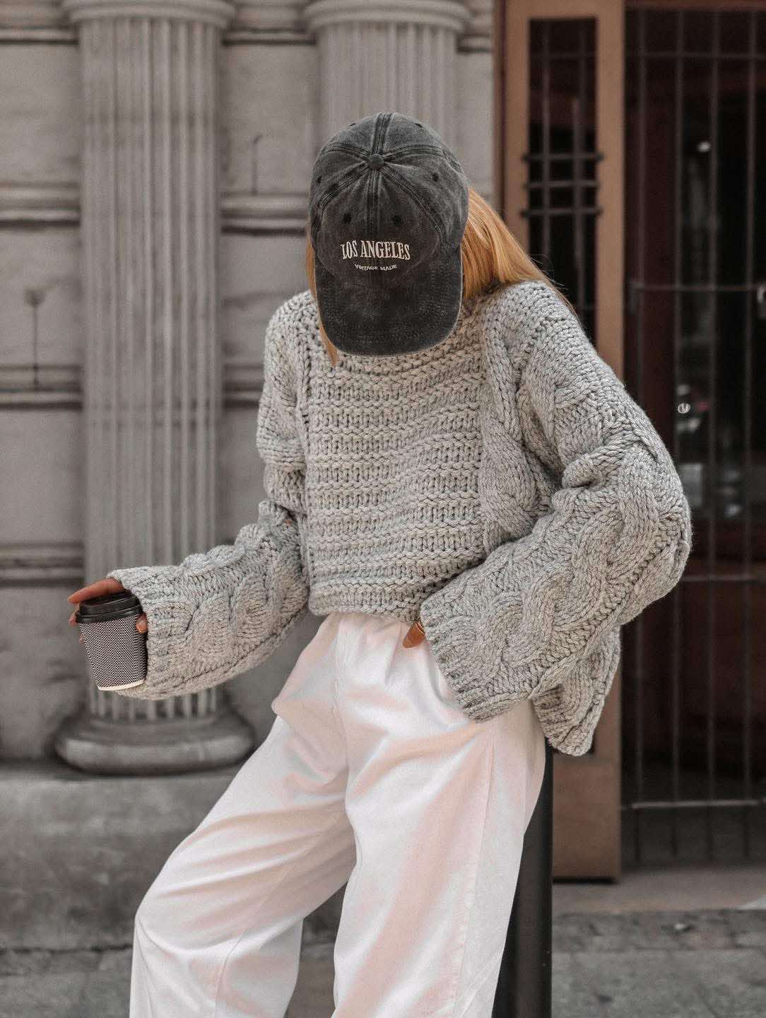 Moteriškas megztas jaukus megztinis snow