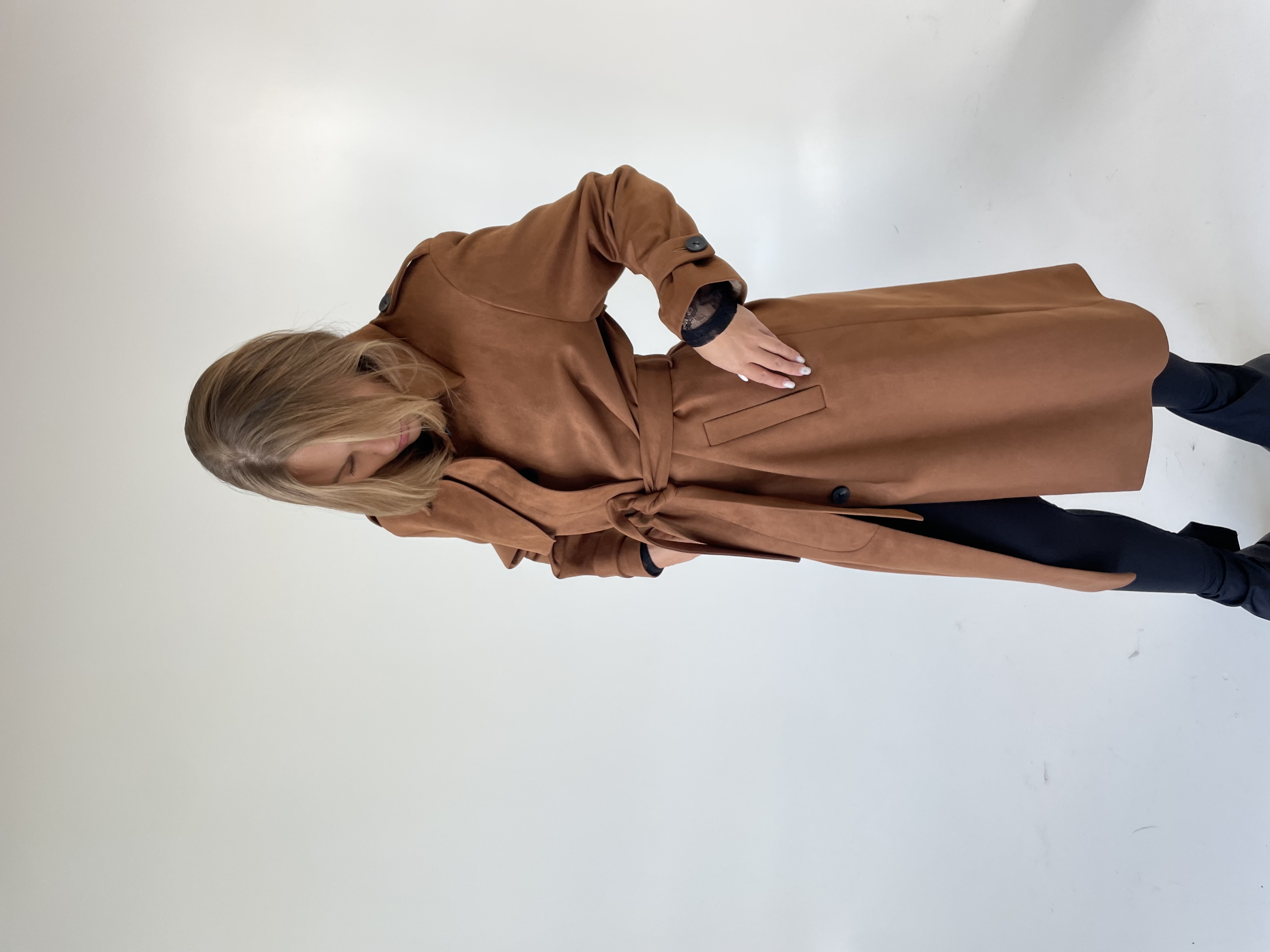 Rudeninis trench coat suede 