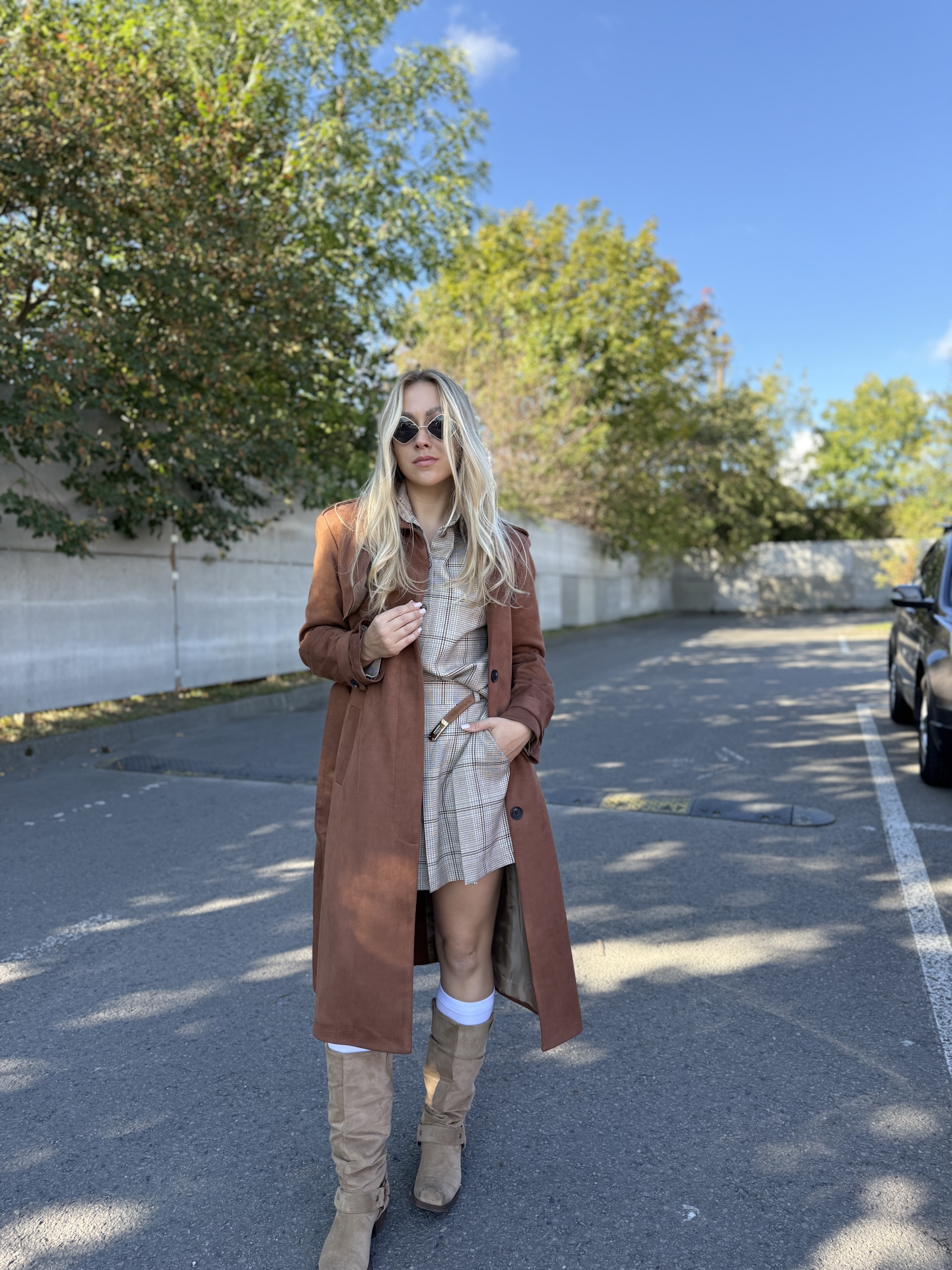 Rudeninis trench coat suede 