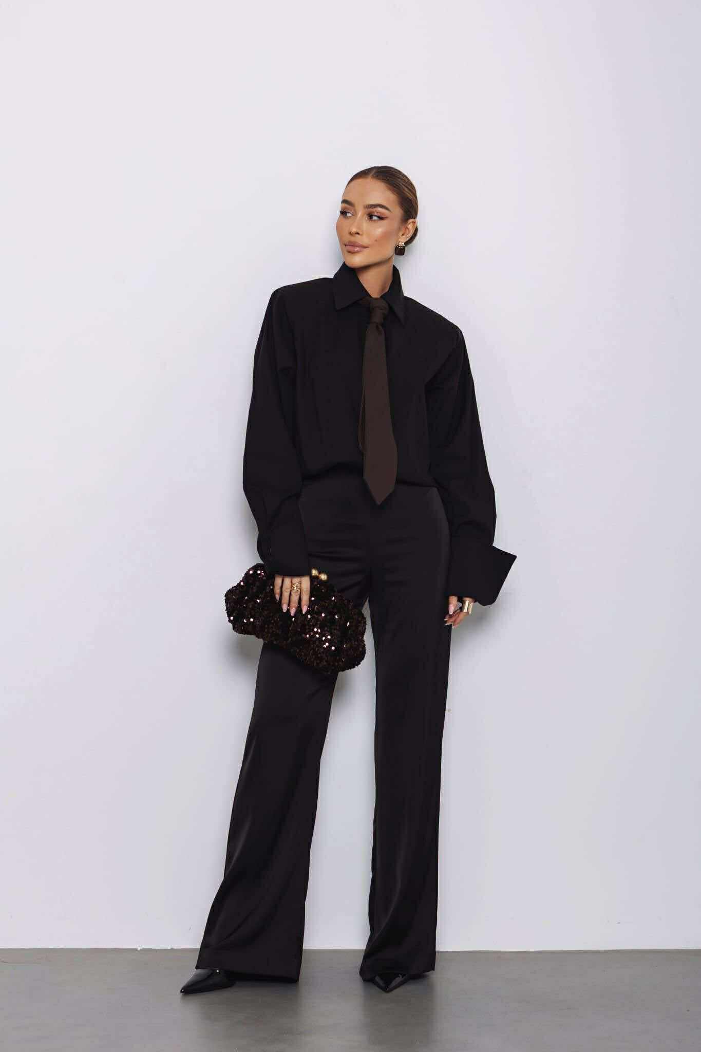 Marškiniai - Mocha Tie Set