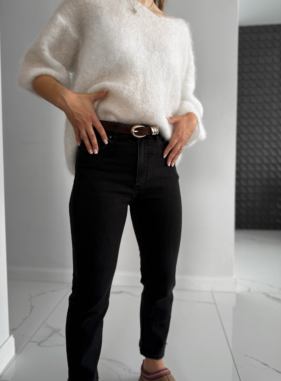 Juodi mom fit džinsai “Popular”