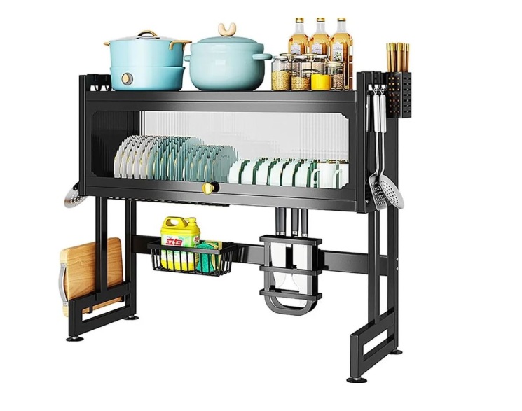 Fregadero de cocina de metal con tapa