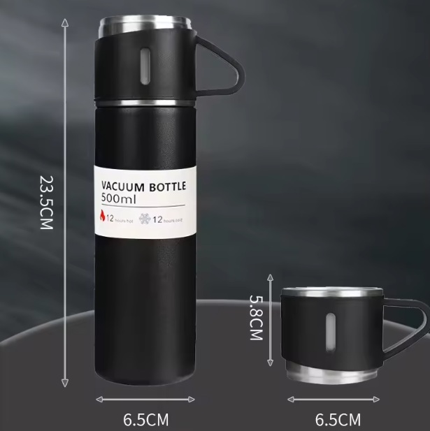 Botella Térmica al vacío para caliente o frío en acero inoxidable 500ml