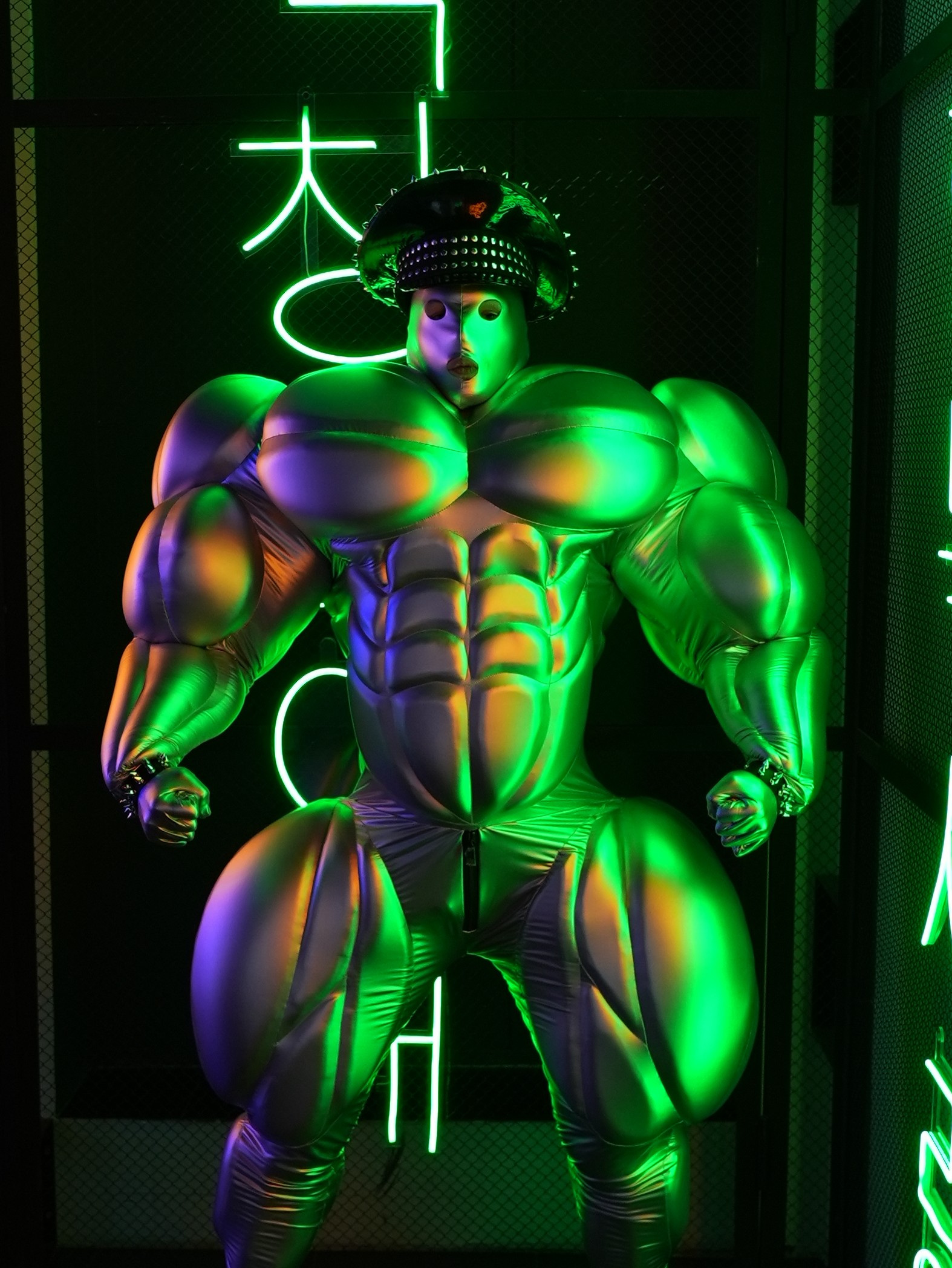 EXTRA Muscle Suit - SILVER VINYL