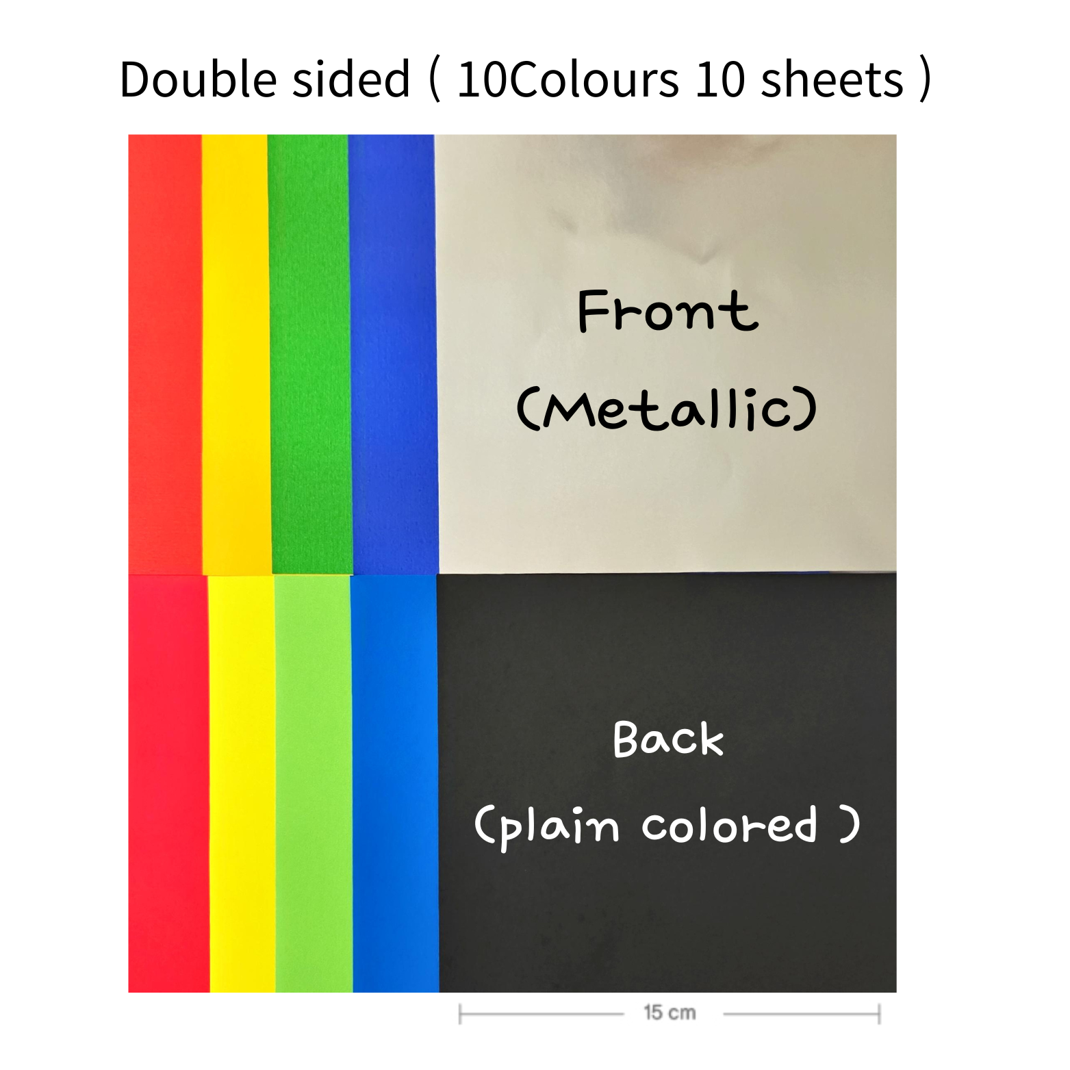 Metallic Double & Single Coloured Origami Paper | 15cm x 15cm | | 20 Sheets