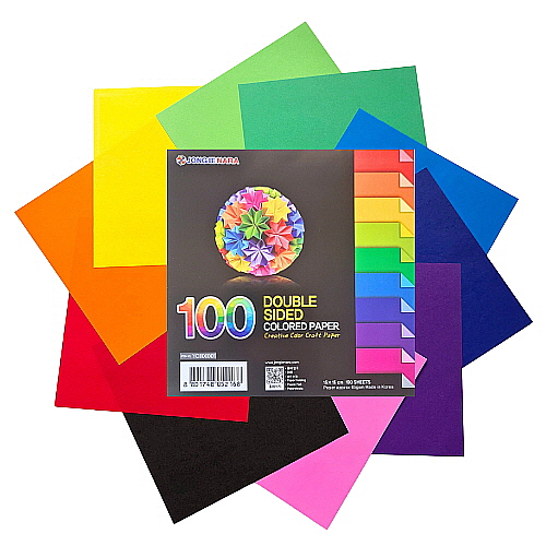 100 Sheets Origami Paper | Double Sided | 20 Colours | 15cm X 15cm | 65gsm 