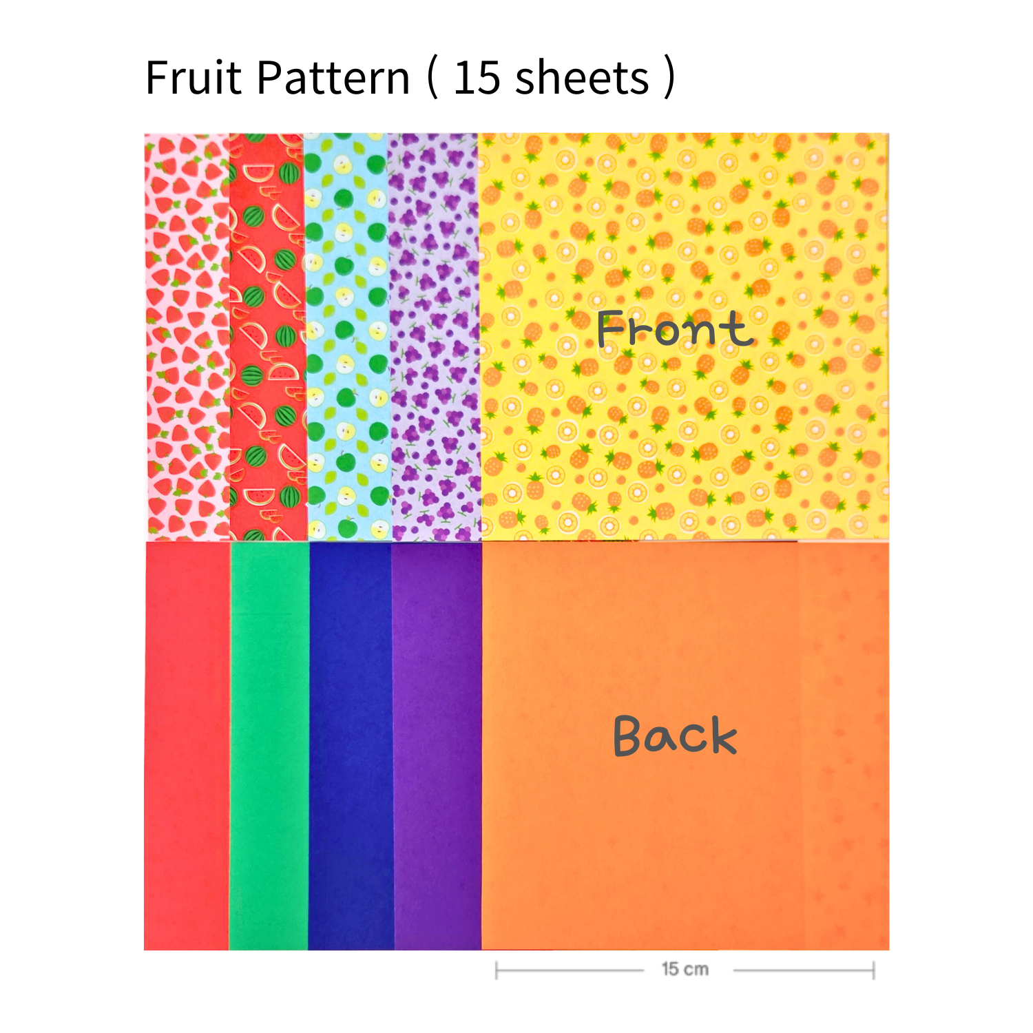 Pattern Collection Origami Paper 2  | Double Sided  | 15cm x 15cm | 40 Colours  | 50 Sheets   | 60 gsm 