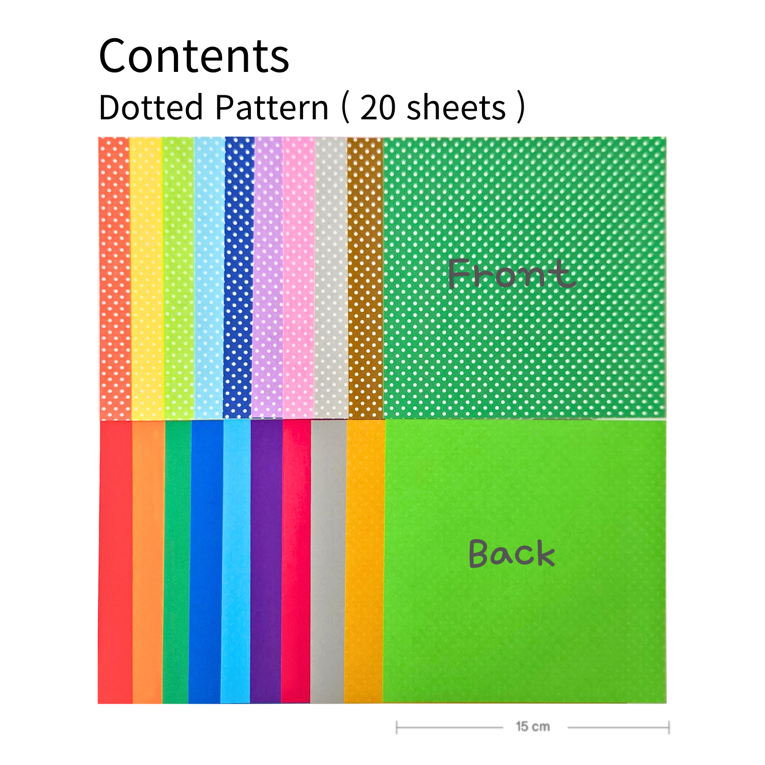 Pattern Collection Origami Paper 2  | Double Sided  | 15cm x 15cm | 40 Colours  | 50 Sheets   | 60 gsm 