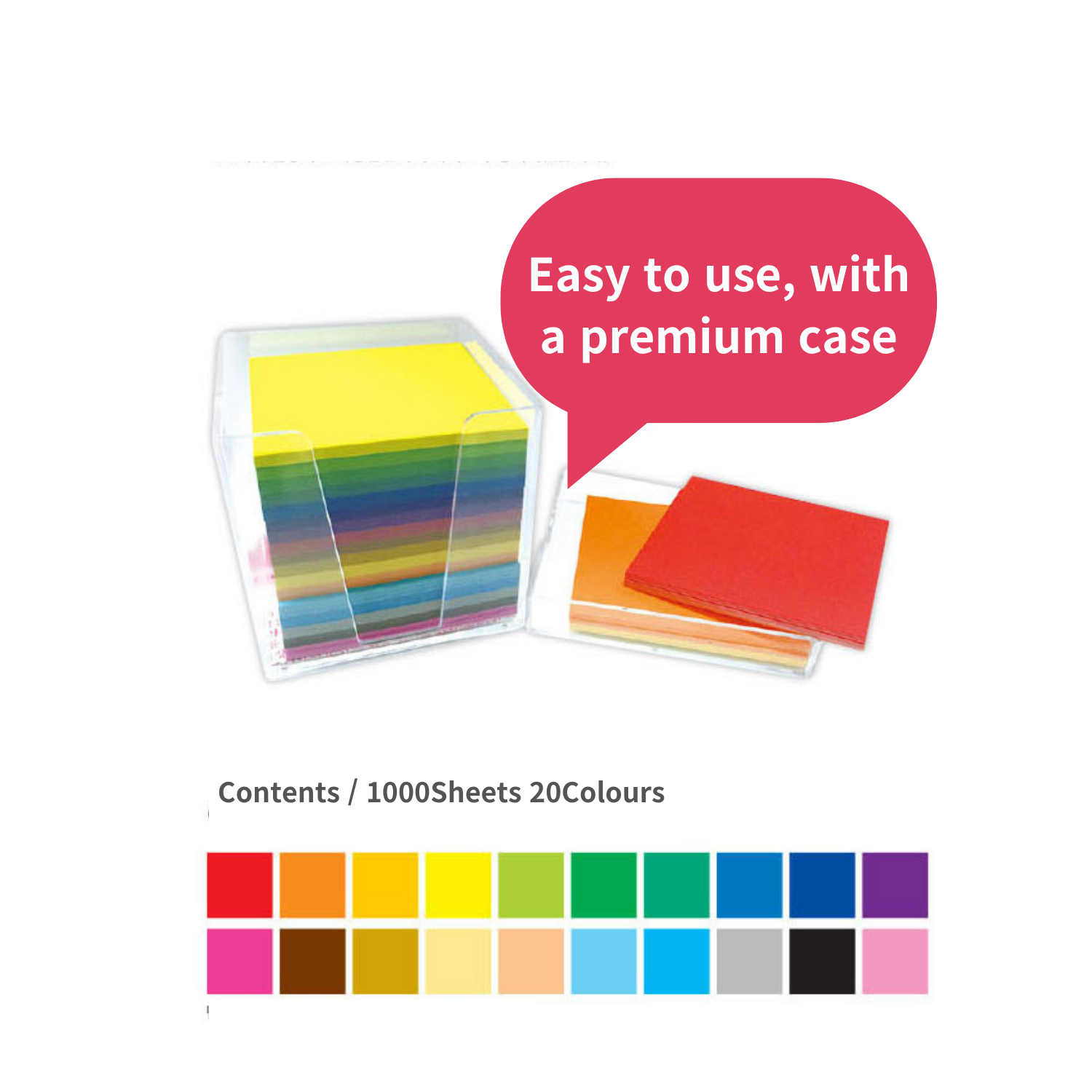 One Thousand Cranes Folding Paper in a Plastic Box | Mixed Colours 6.9cm x 6.9cm