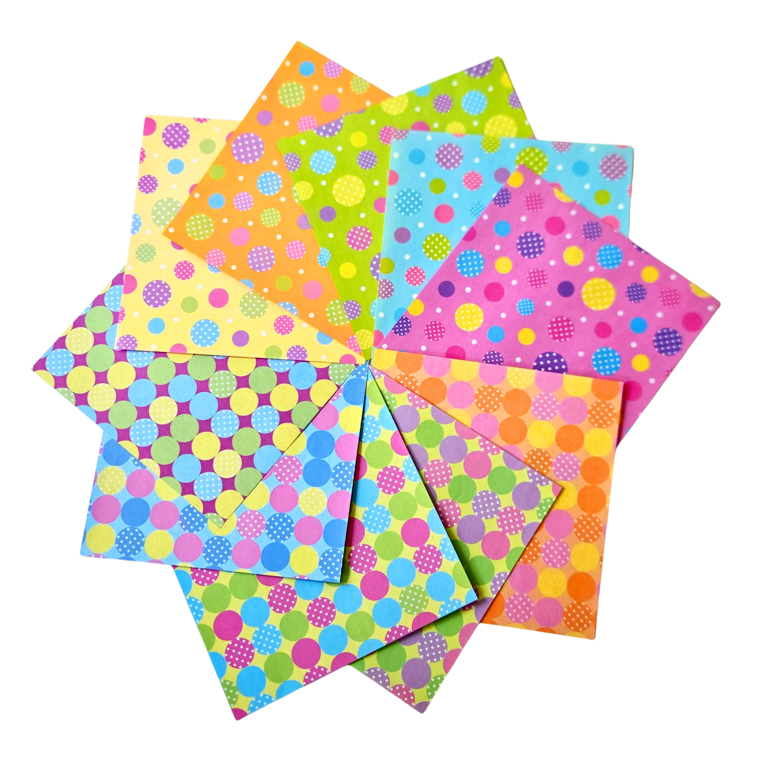 Dotted Pattern Origami Paper 2 | 15cm x 15cm | 10 Patterns  | 20 Sheets