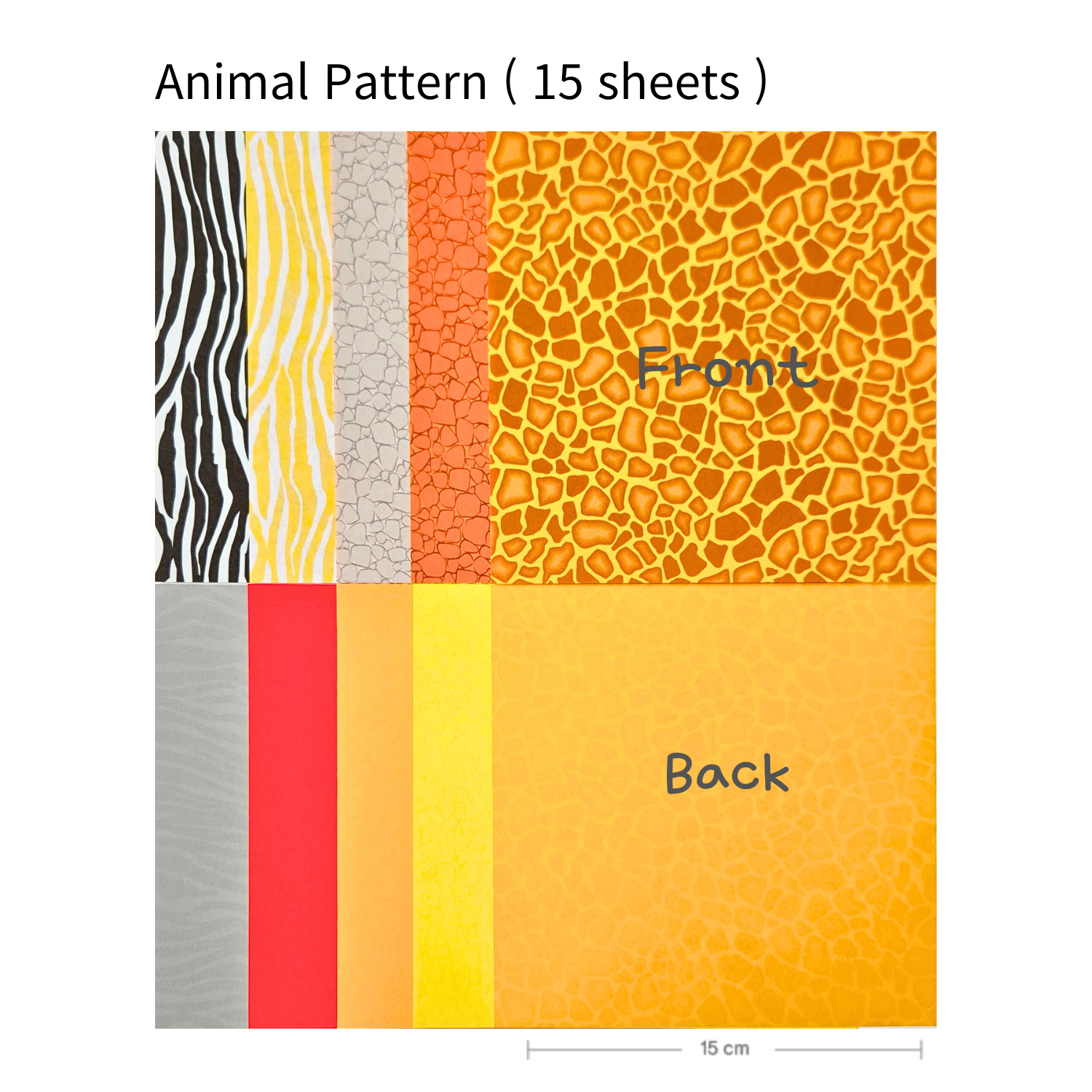 Pattern Collection Origami Paper 2  | Double Sided  | 15cm x 15cm | 40 Colours  | 50 Sheets   | 60 gsm 