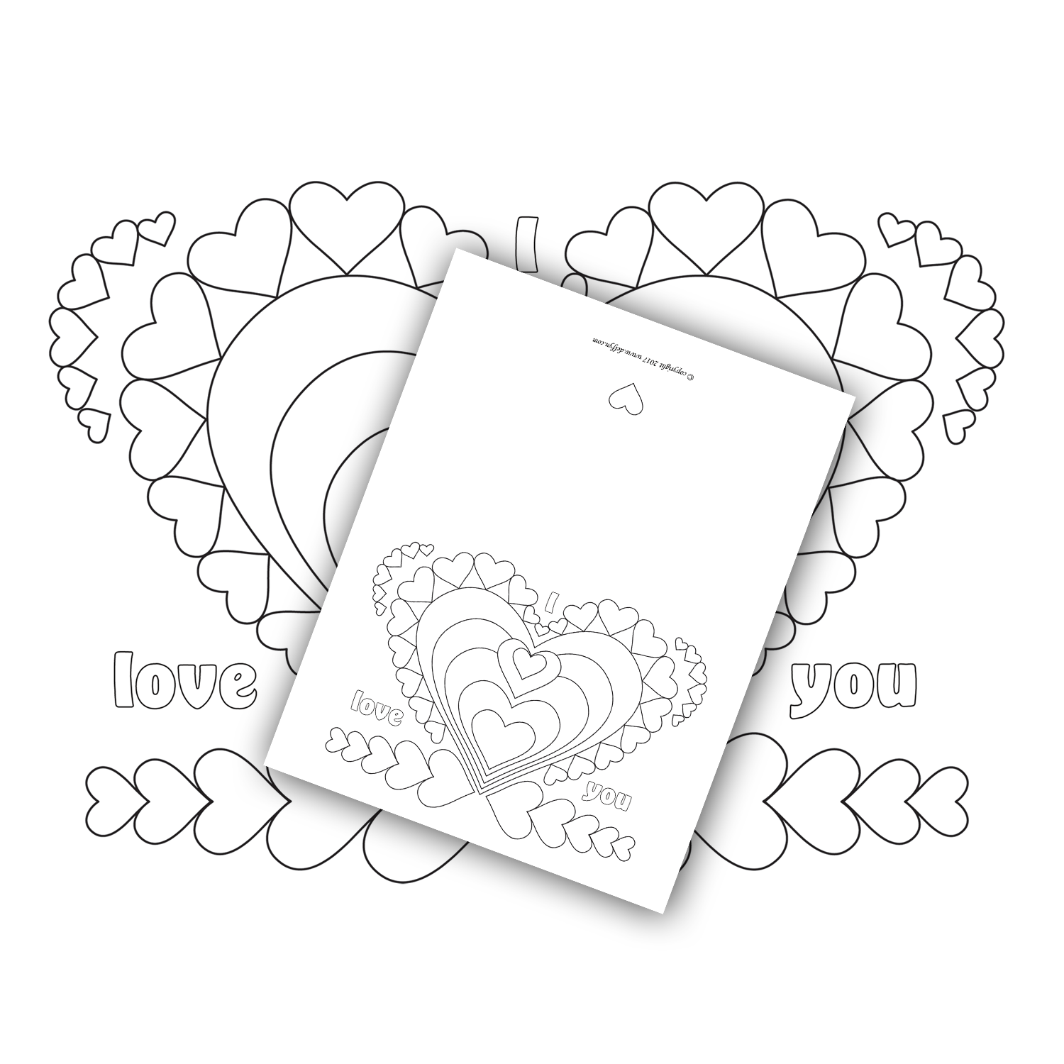 Colorable Valentines Card