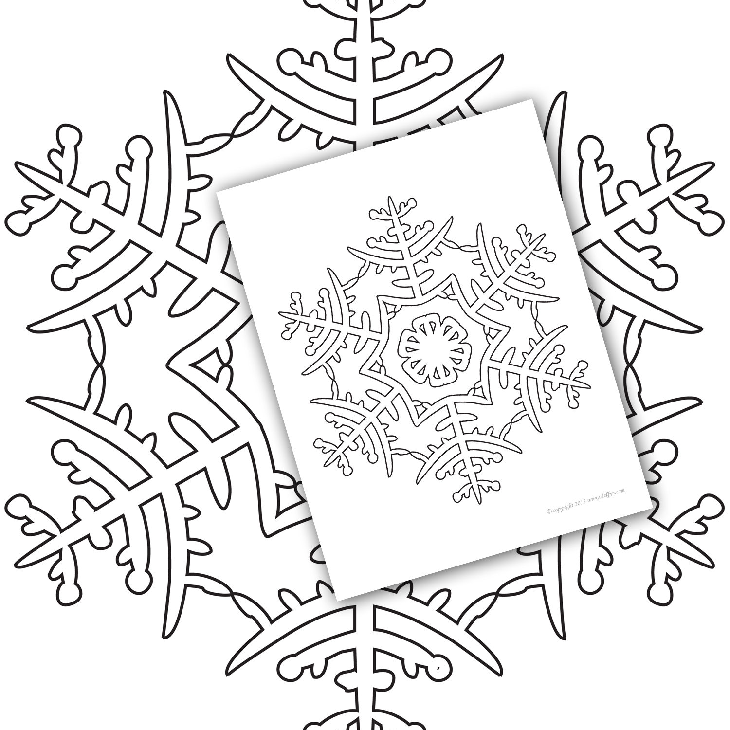 Wintery Snowflake Template