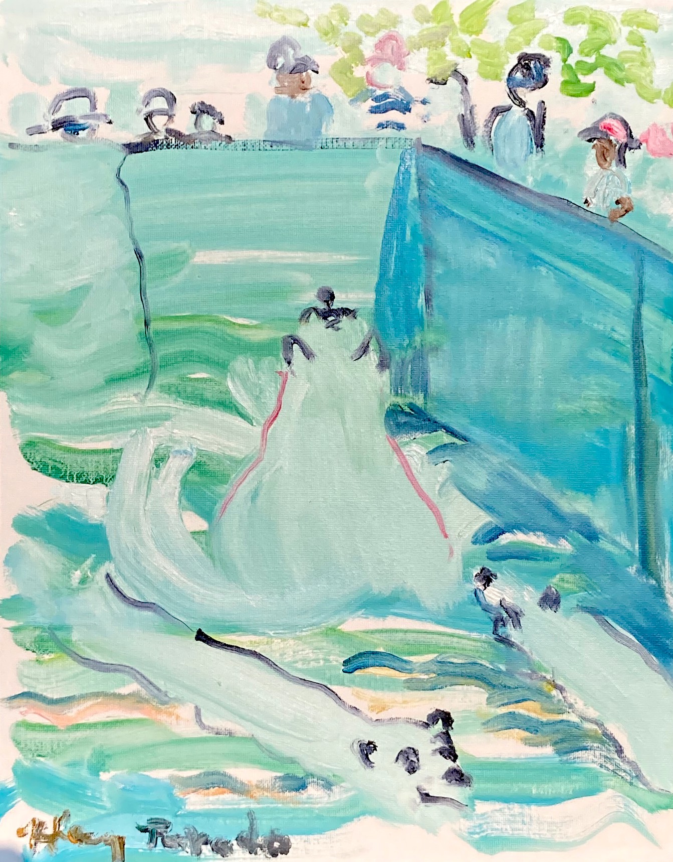 Impressionist Aquatic Scene Painting