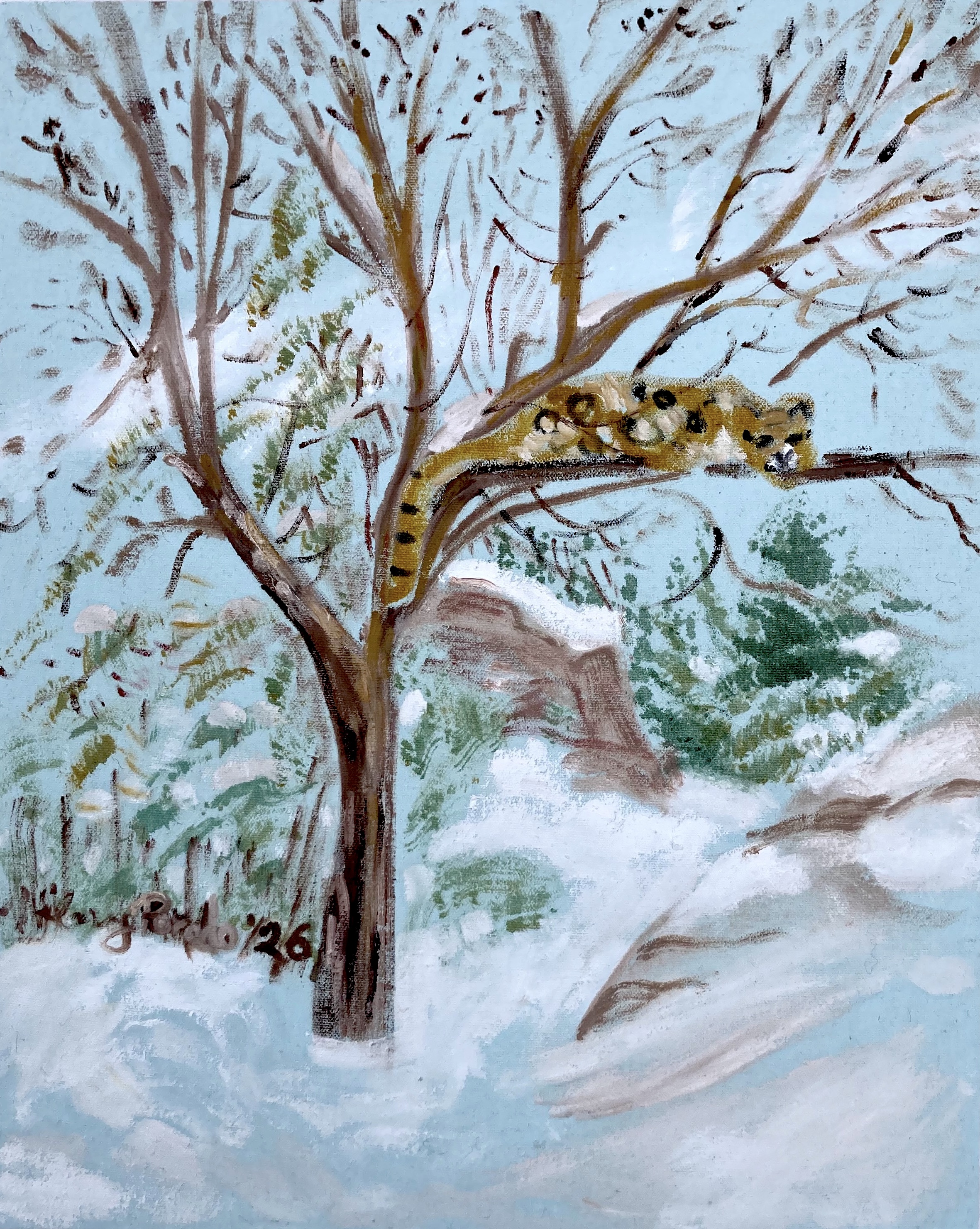 Winter Leopard Art Print