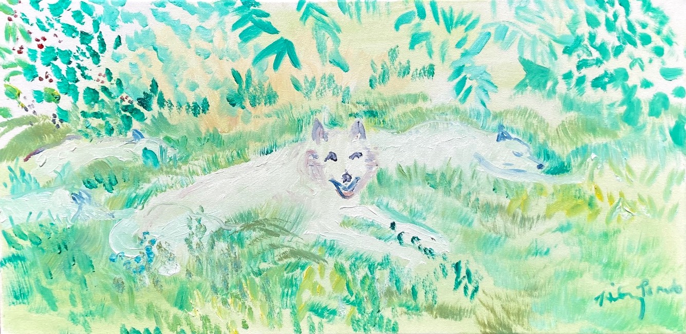 Resting Wolves Painting