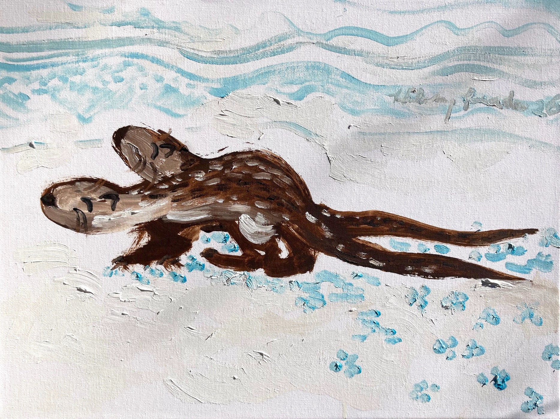 Otter Pair  Painting
