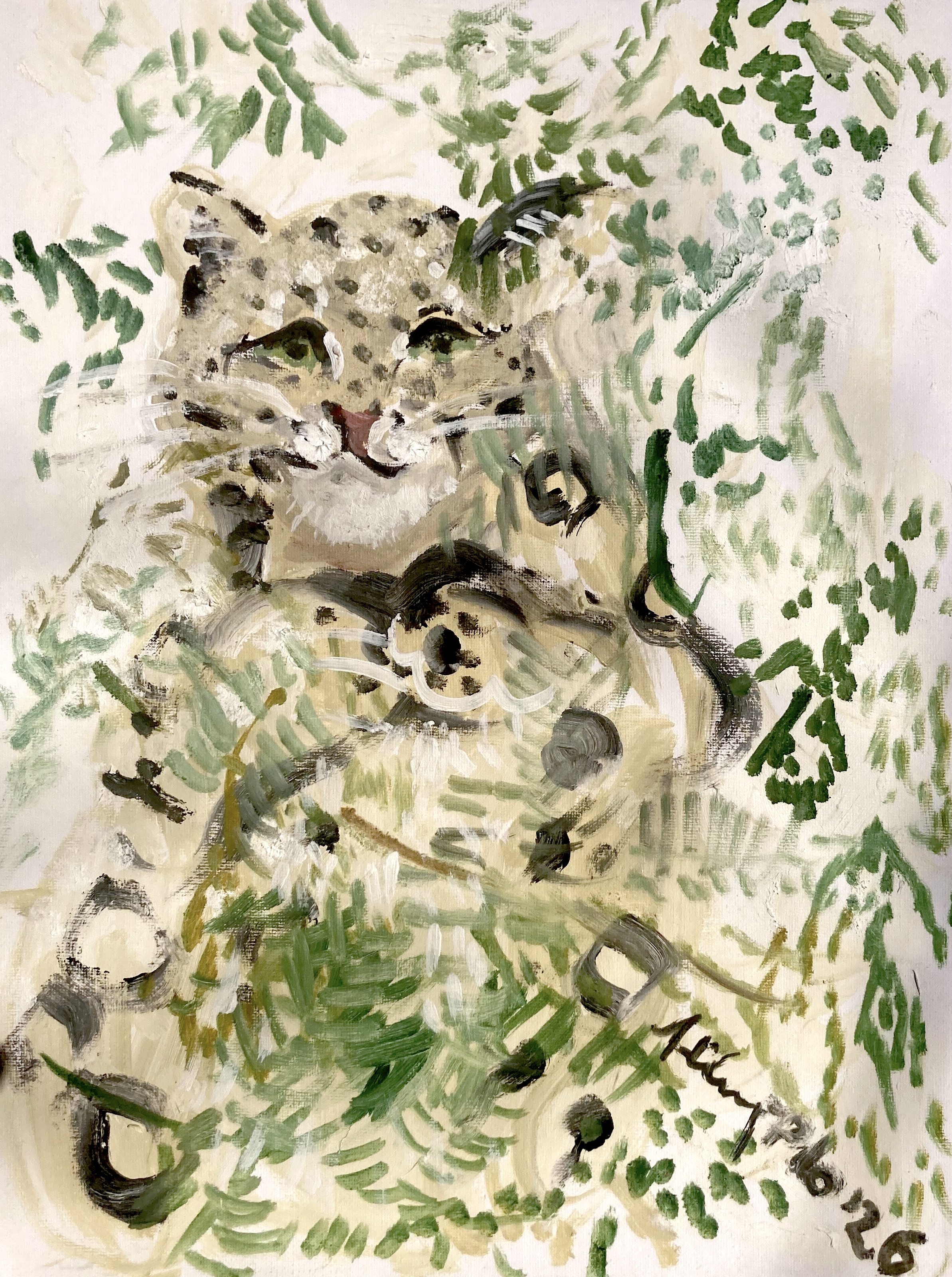 Snow Leopard Cub Painting