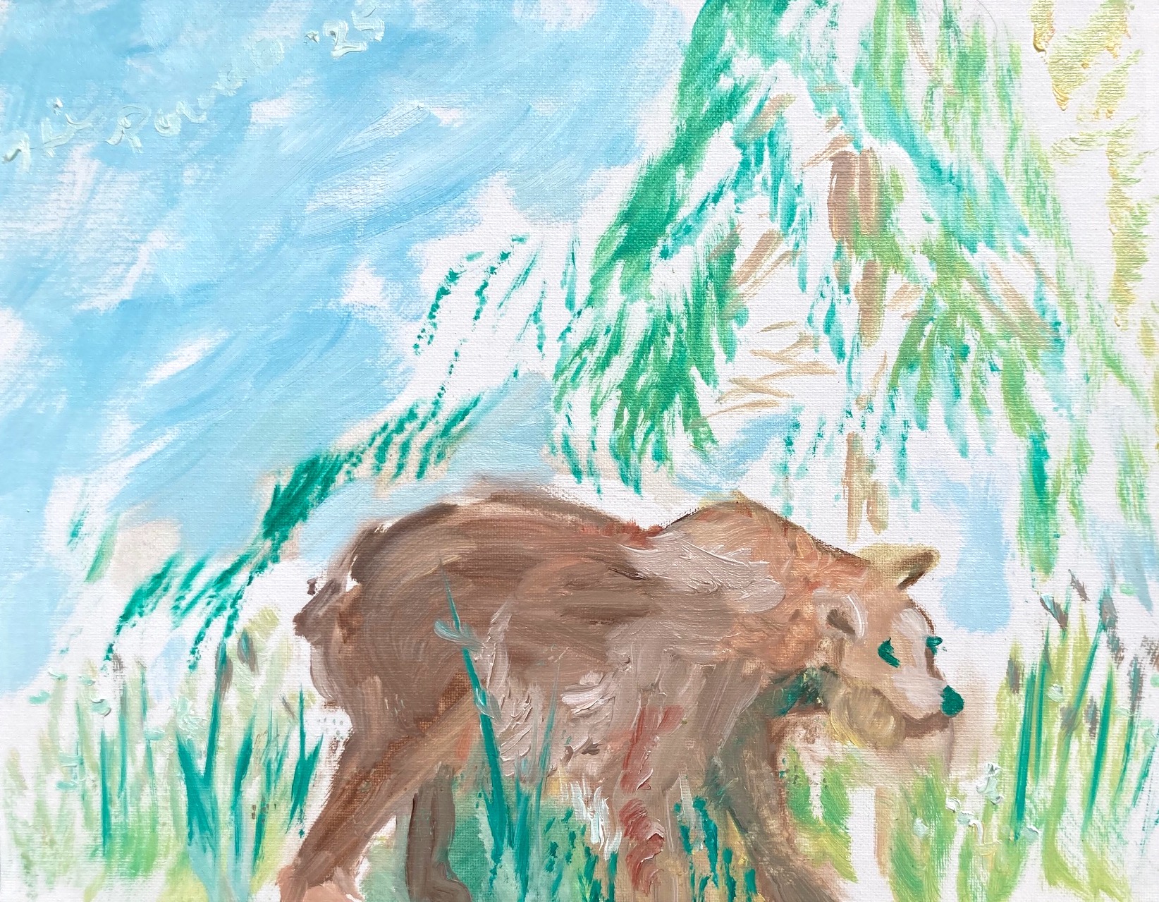 Bear in Nature Painting
