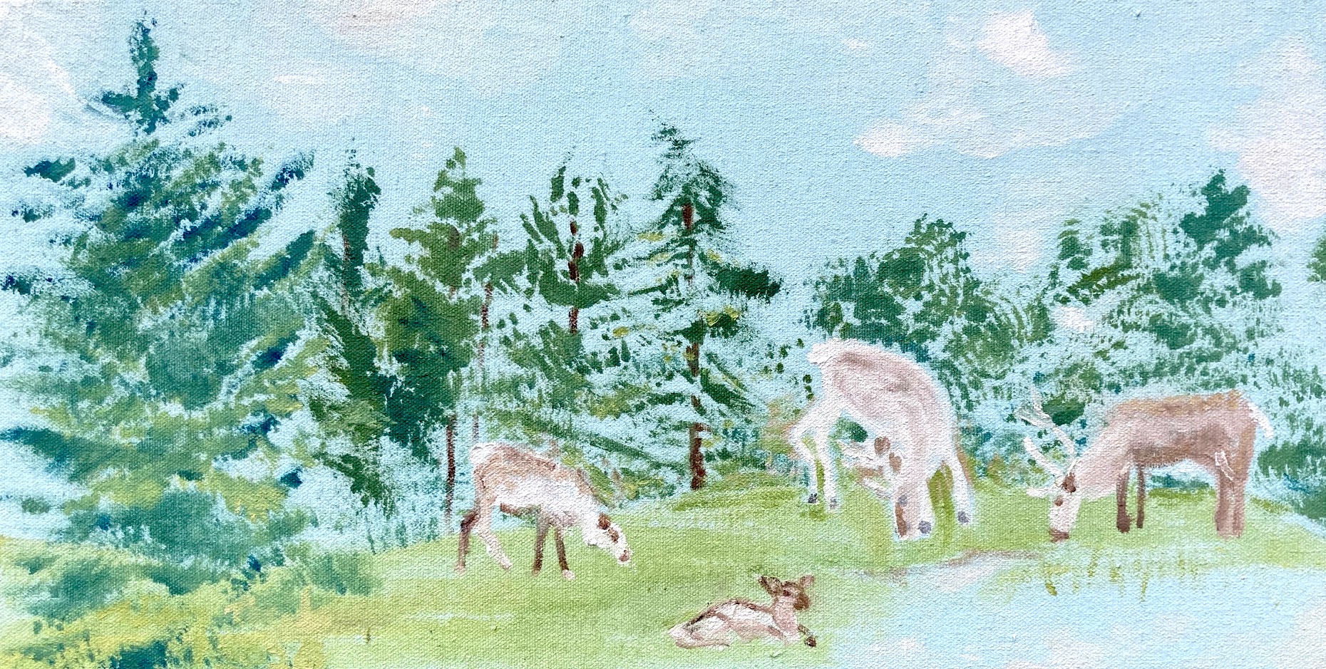 Forest Reindeer Canvas Art