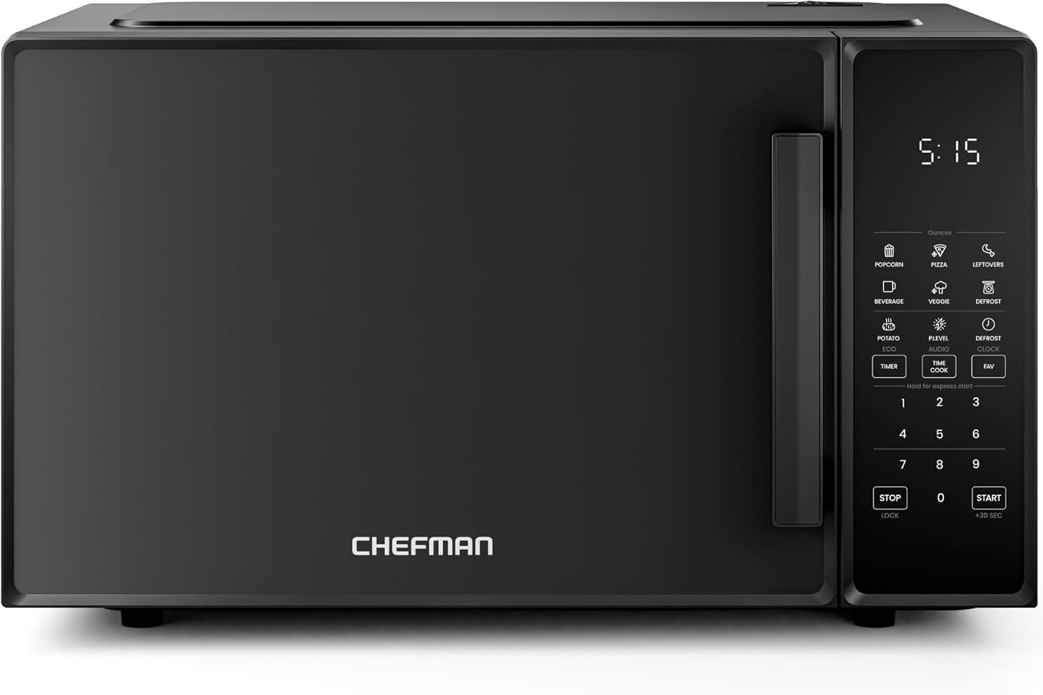 Chefman 0.7 Cu Ft Countertop Microwave Oven – 700W, Compact Design with One-Touch Presets and Child Safety Lock, Black