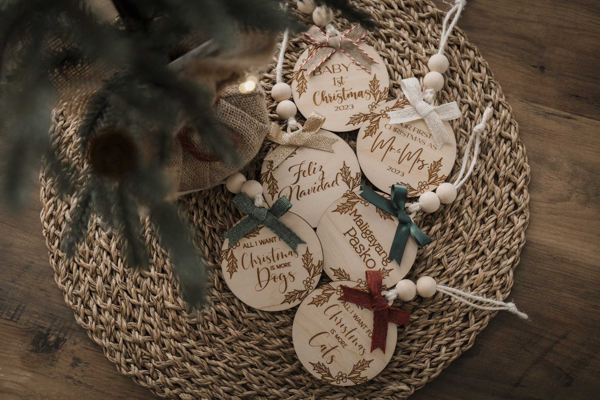 Christmas Phrase Ornaments