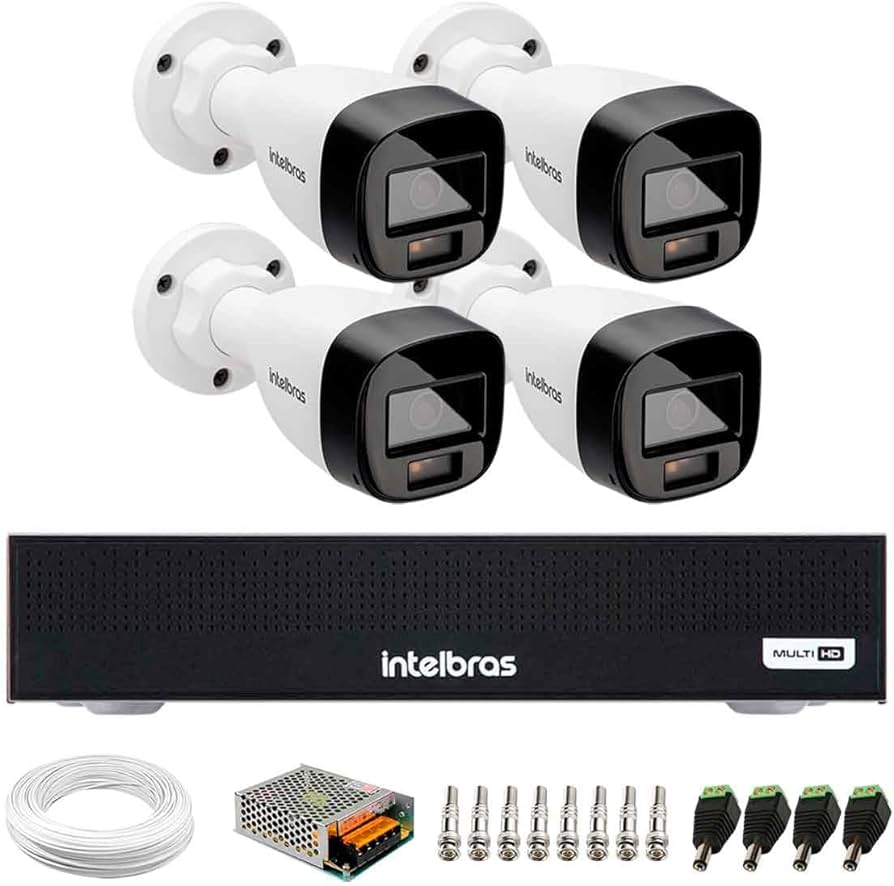kit com 4 cameras intelbras instalação Inclusa (disponivel apenas para são paulo, capital e cidades vizinhas até 50 km da capital)