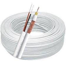 Cabo Coaxial 4mm + Bipolar Para Instalações De Câmeras CFTV 100 metros