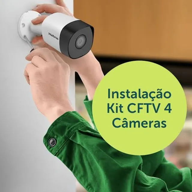 kit com 4 cameras somente a instalação (instalação de cameras, para dvr, camera wifi)