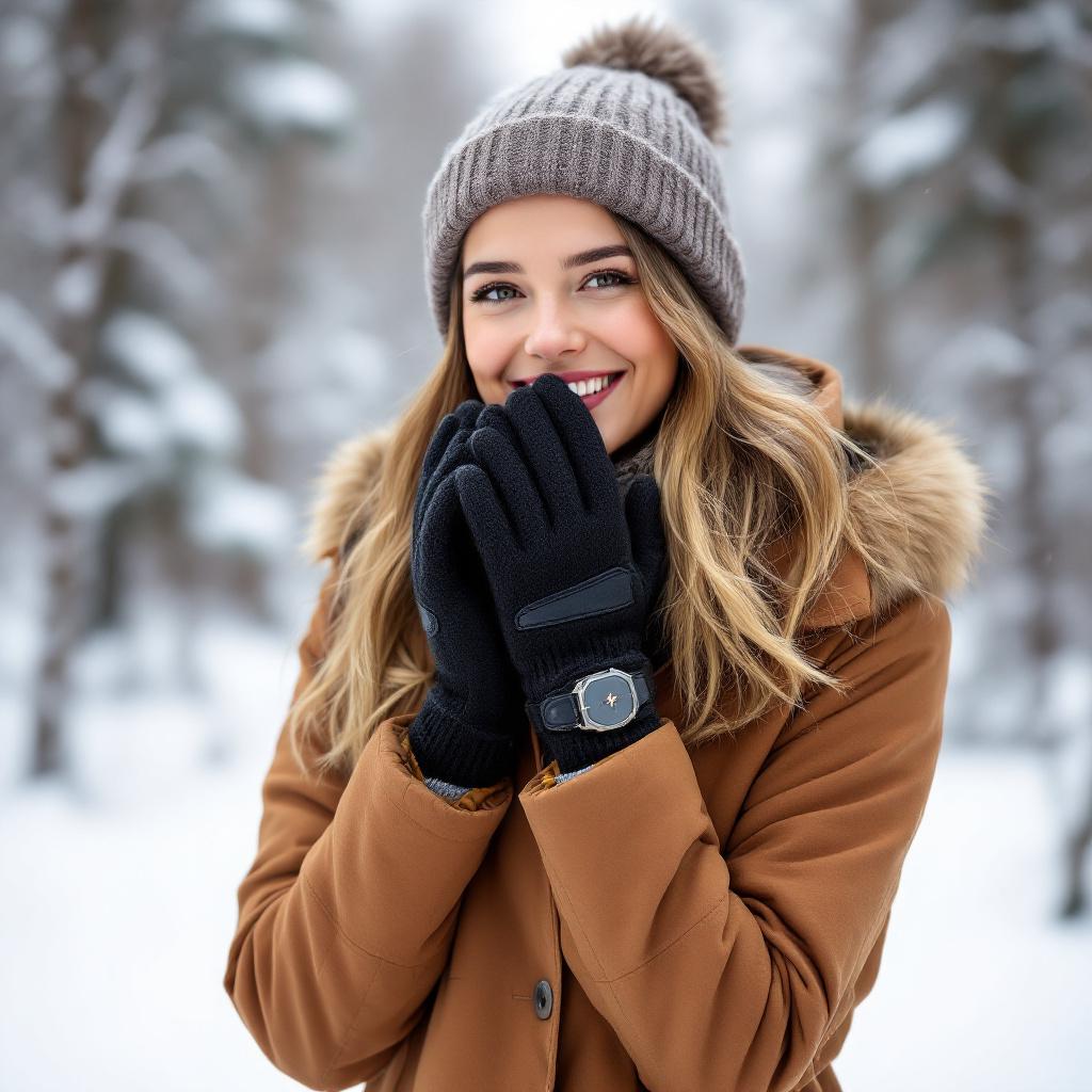 Winter Knit Gloves Black