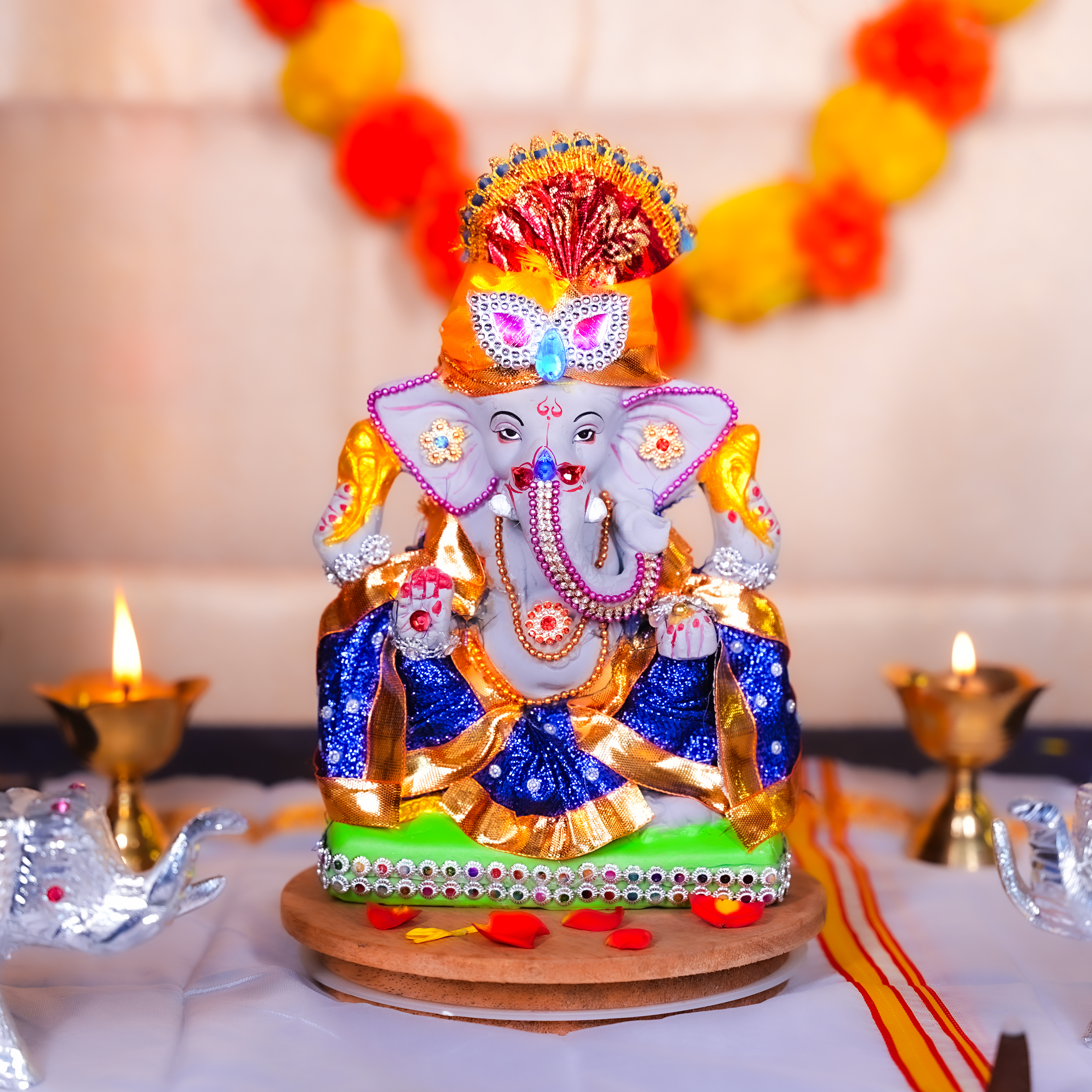 CLAY GANESHA PLAIN DECORATED