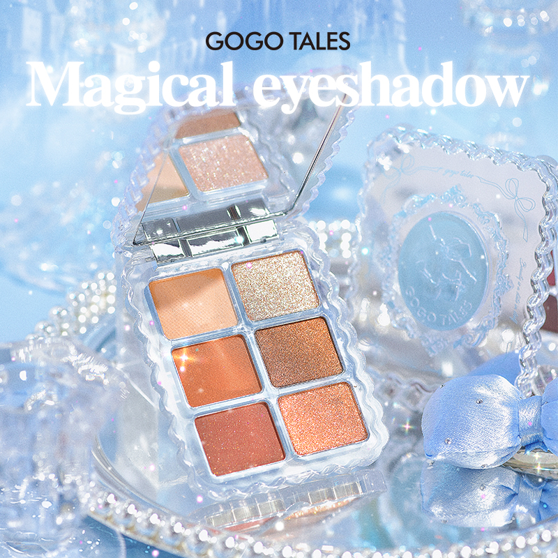 [BARU!]GOGO TALES Magic EyeshadowGems Crystal Eyeshadow Palette 6 Warna Cantik Pigmented Matte Natural Look Glam Glitter Shimmer Tahan Lama Make Up Mata Powder Bundle Kosmetik GT802