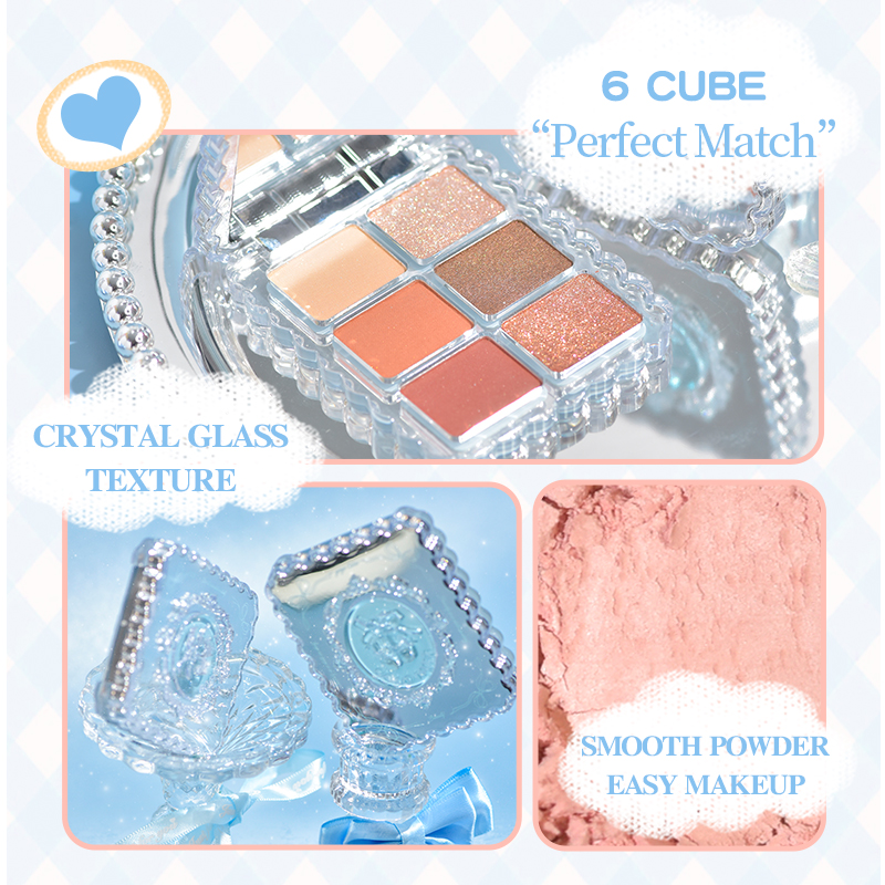 [BARU!]GOGO TALES Magic EyeshadowGems Crystal Eyeshadow Palette 6 Warna Cantik Pigmented Matte Natural Look Glam Glitter Shimmer Tahan Lama Make Up Mata Powder Bundle Kosmetik GT802