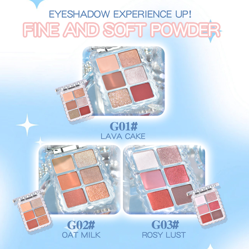[BARU!]GOGO TALES Magic EyeshadowGems Crystal Eyeshadow Palette 6 Warna Cantik Pigmented Matte Natural Look Glam Glitter Shimmer Tahan Lama Make Up Mata Powder Bundle Kosmetik GT802