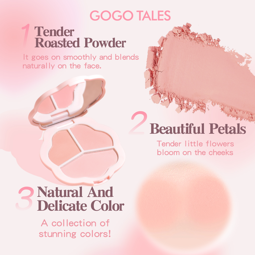 [BPOM]GOGO TALES Blossom Matte Blush On Powder Palette Natural Colorfit Face Makeup Perfect GT638