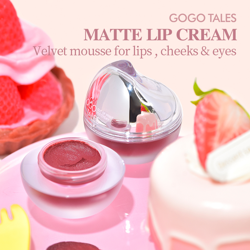 [NEW SHADES!]GOGO TALES Ice Lipmud Ball Velvet Lipstick Ice Lip Ball Matte Lipcream Eyeshadow Blush on 3 In 1 Tahan Lama Soft Pewarna Liptint Kosmetik Bibir Make Up Lipstik GT768