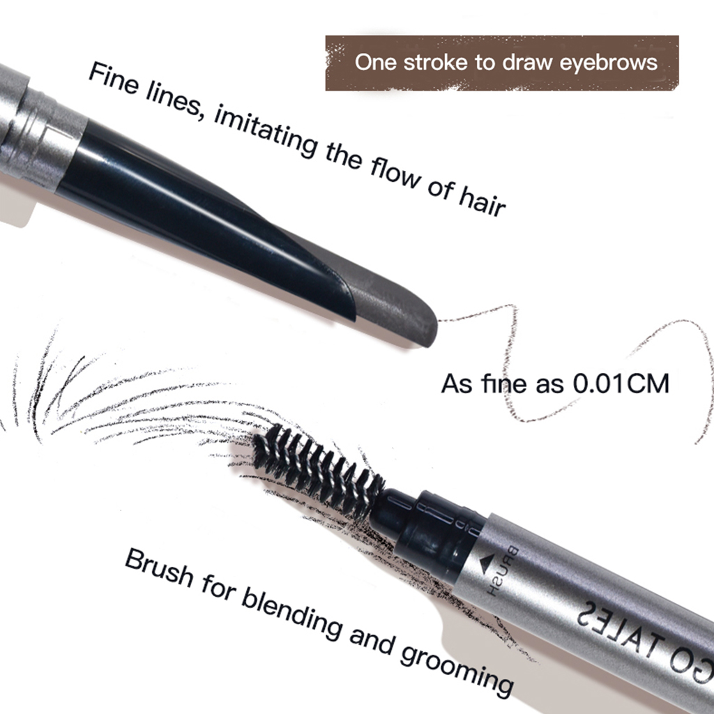 [BPOM]GOGO TALES eyebrow powder pensil alis waterproof dan tahan lama long-lasting makeup kosmetik brush 2 in 1 soft natural hair like strokes GT597