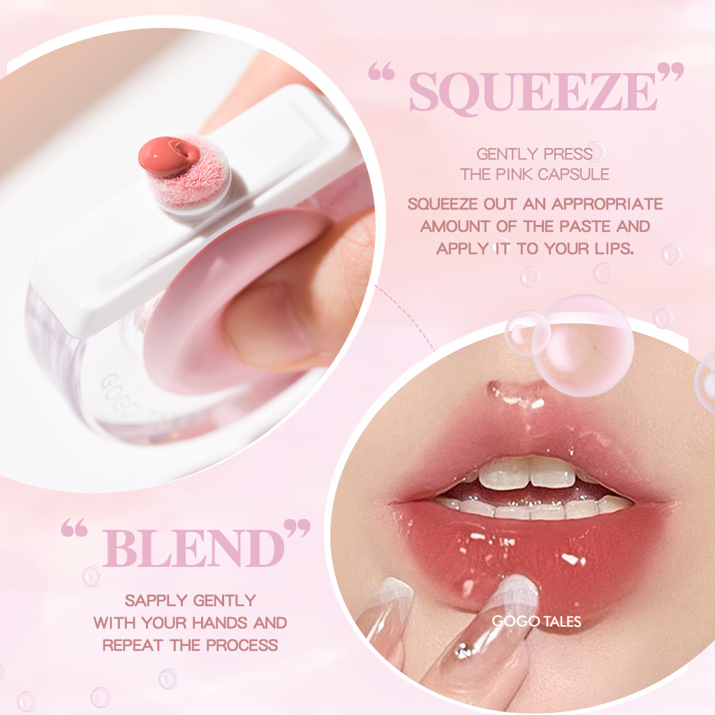 [BPOM]GOGO TALES Little Pink Ball Lip Gloss Sweet Jelly Color Lipstick Soft Lipcream Moisturizing Lip Tint Anak Sekolah Lip Matte Lip Glaze Tahan Lama GT557