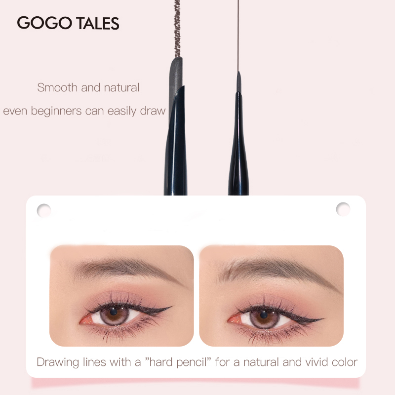 [BPOM]GOGO TALES eyebrow powder pensil alis waterproof dan tahan lama long-lasting makeup kosmetik brush 2 in 1 soft natural hair like strokes GT597