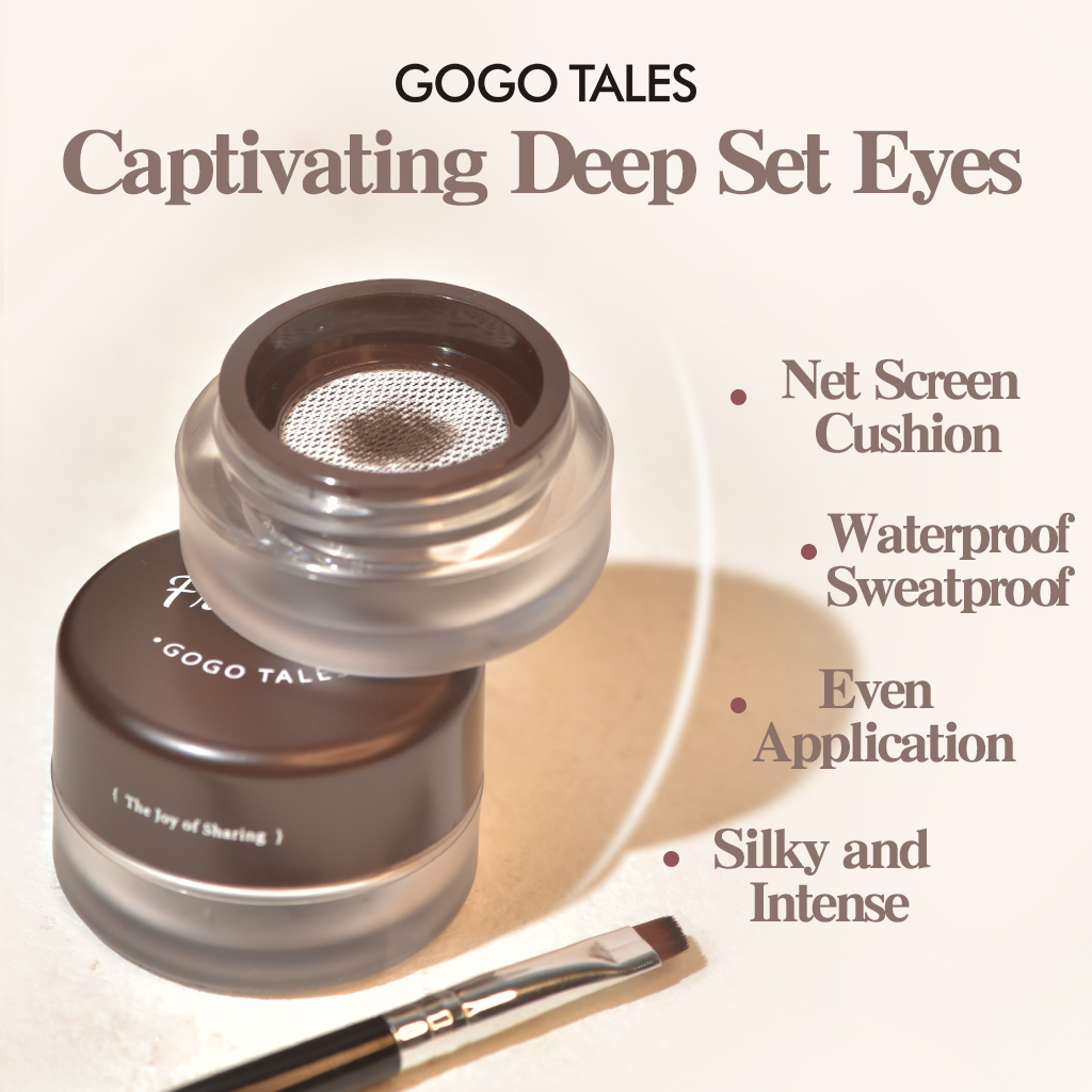[BPOM]GOGO TALES Tahan Air Cushion Eyeliner Gel Waterproof Pensil Black Pewarna Matte Makeup GT655