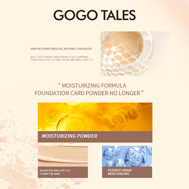 [BPOM]GOGO TALES Glow Air Cushion Indonesian Oil Dry Skin Moisturizer BB Cream Foundation Compact Powder GT471