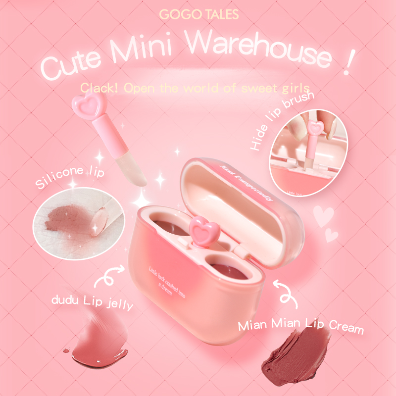 [BEST SELLER]GOGO TALES LipPods AirPods Lipstik Cloud Sense Dual Colour Lipcream Lip Matte Velvet Lipstick Make Up Lip Gloss Lip Tint Anak Sekolah GT621