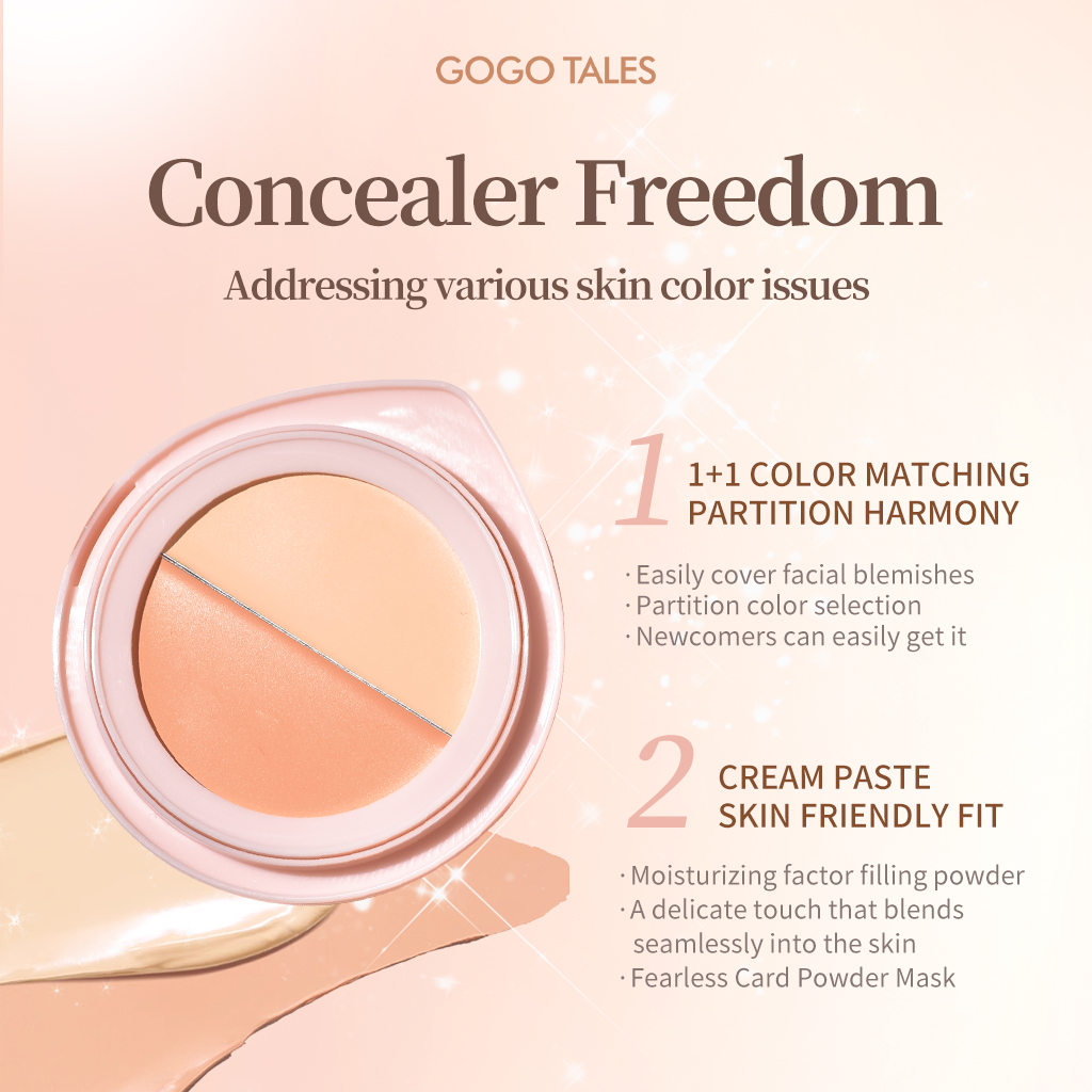 [BARU!] GOGO TALES Cushion Foundation Concealer 3-in-1 Tahan Lama Full Coverage Glowing Matte Ringan Halus Tidak Crack Makeup Base Wajah Long-Lasting Moisture GT675